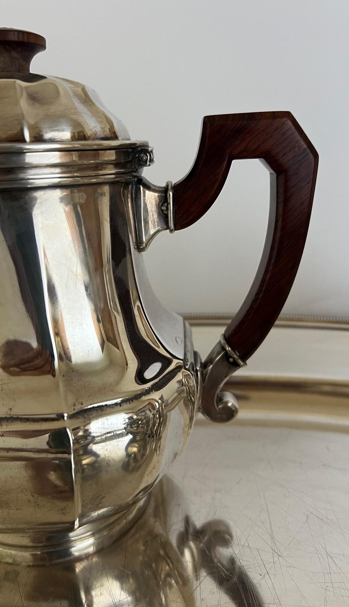 Service à thé et plateau Art déco par Christofle, vers les années 1930 en vente 4