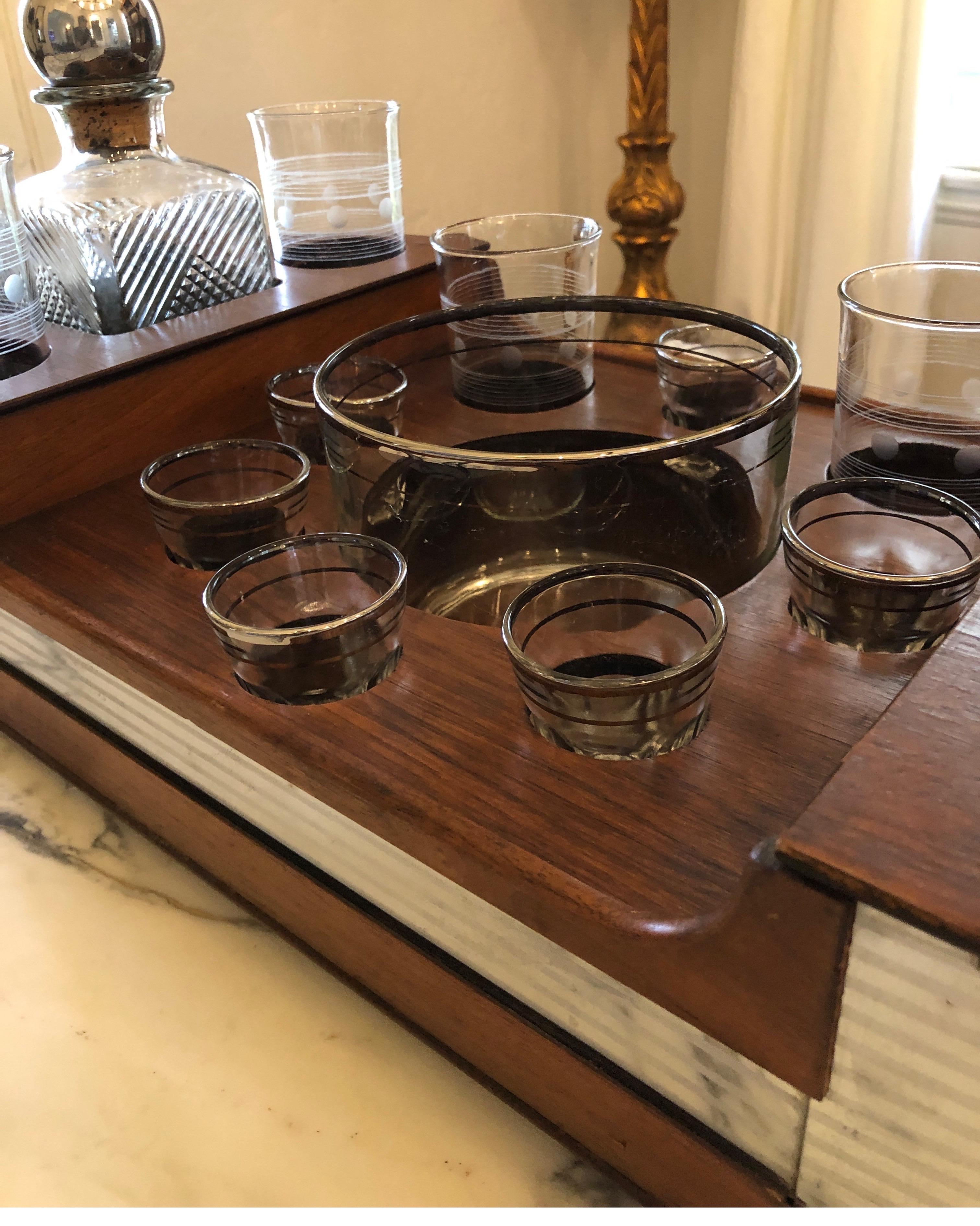 mid century bar tray