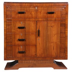 Art Deco Teak Chest of Drawers, Cabinet Commode