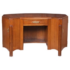Art Deco Teak Desk with Side Compartments Art Deco Teak Desk with Side Compartments