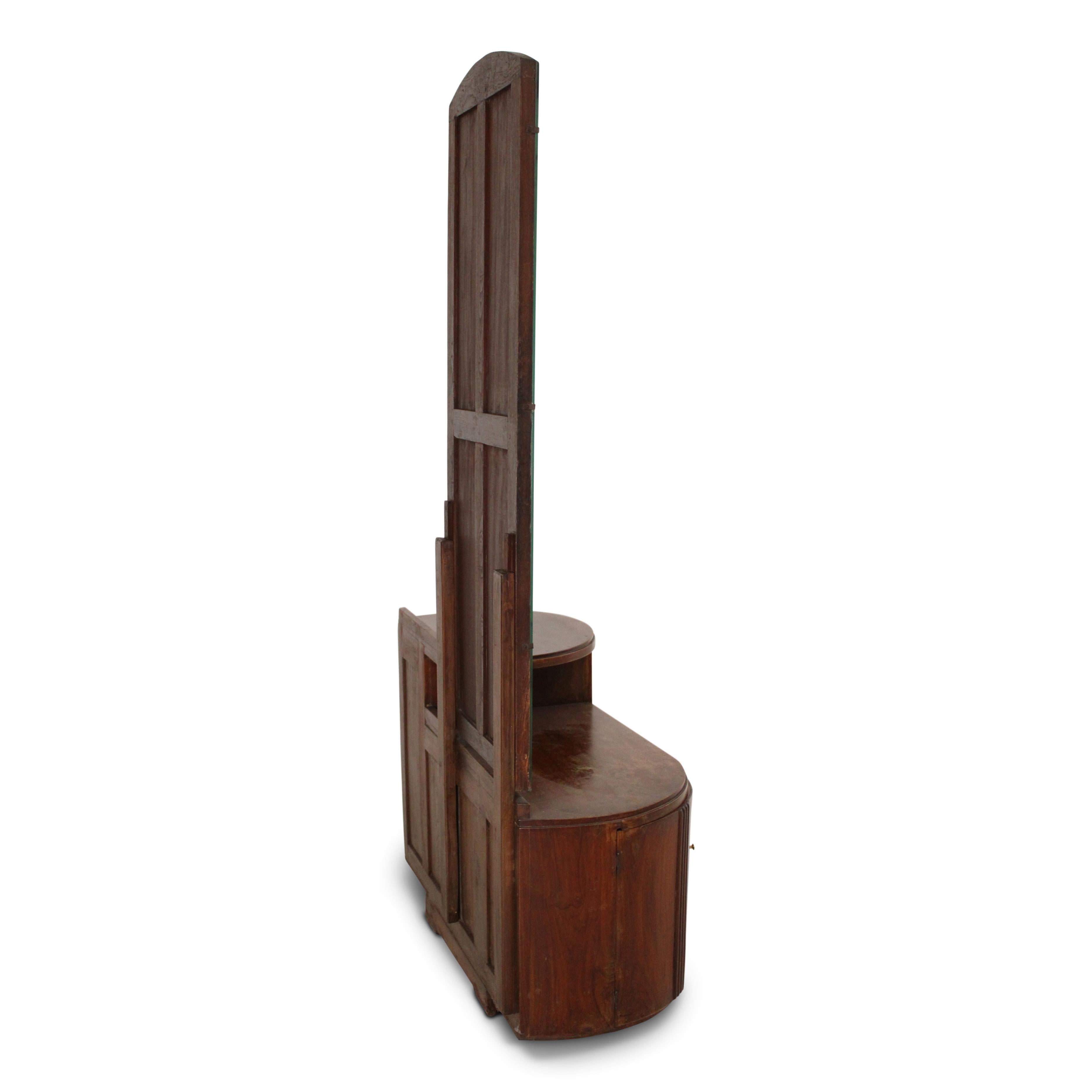 Art Deco Frisiertisch aus Teakholz (Indisch) im Angebot