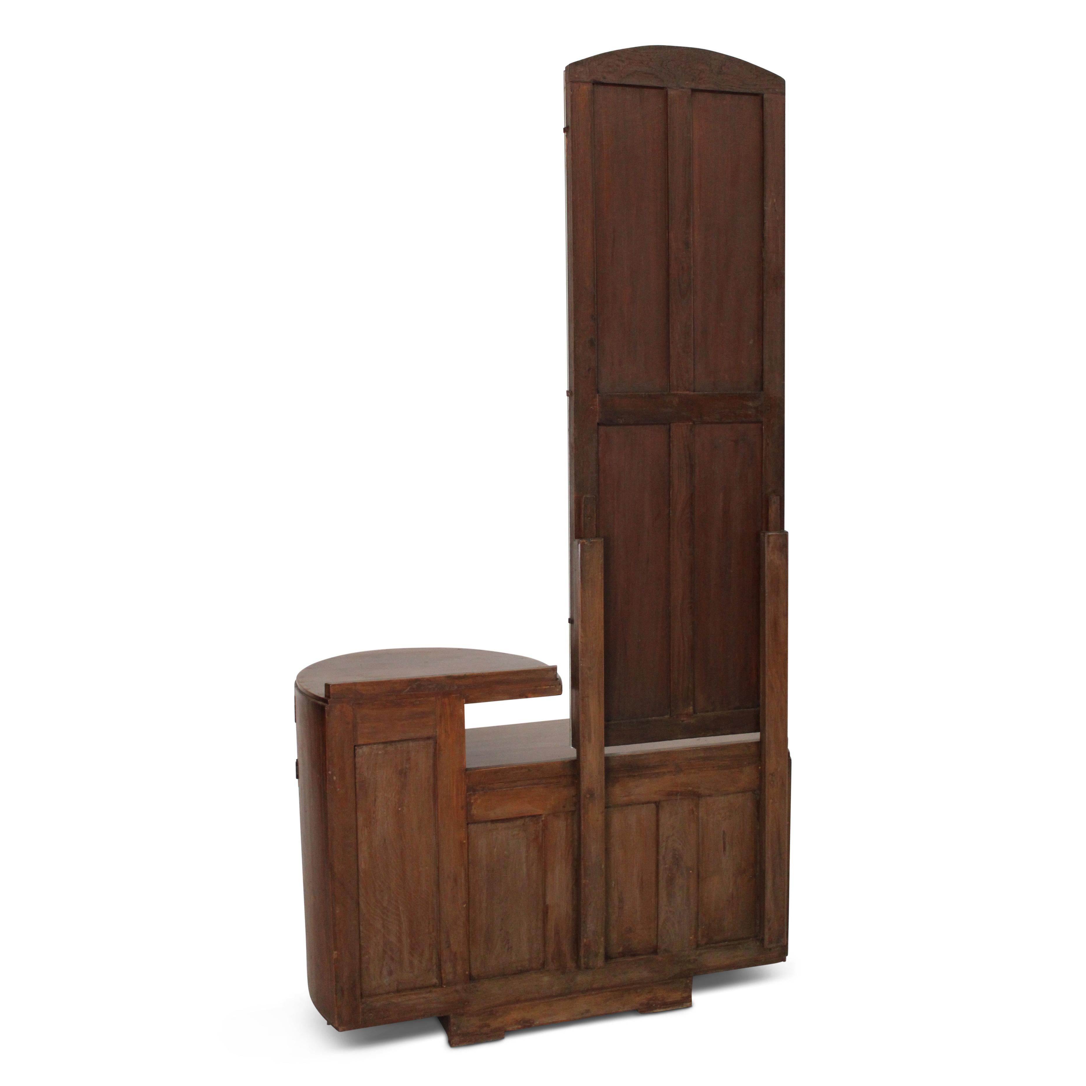 Art Deco Frisiertisch aus Teakholz im Zustand „Relativ gut“ im Angebot in West Hollywood, CA