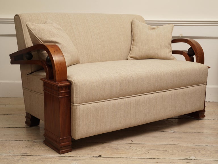 Art Deco Teak Living Room Set, Love Seat and Pair of Club Chairs