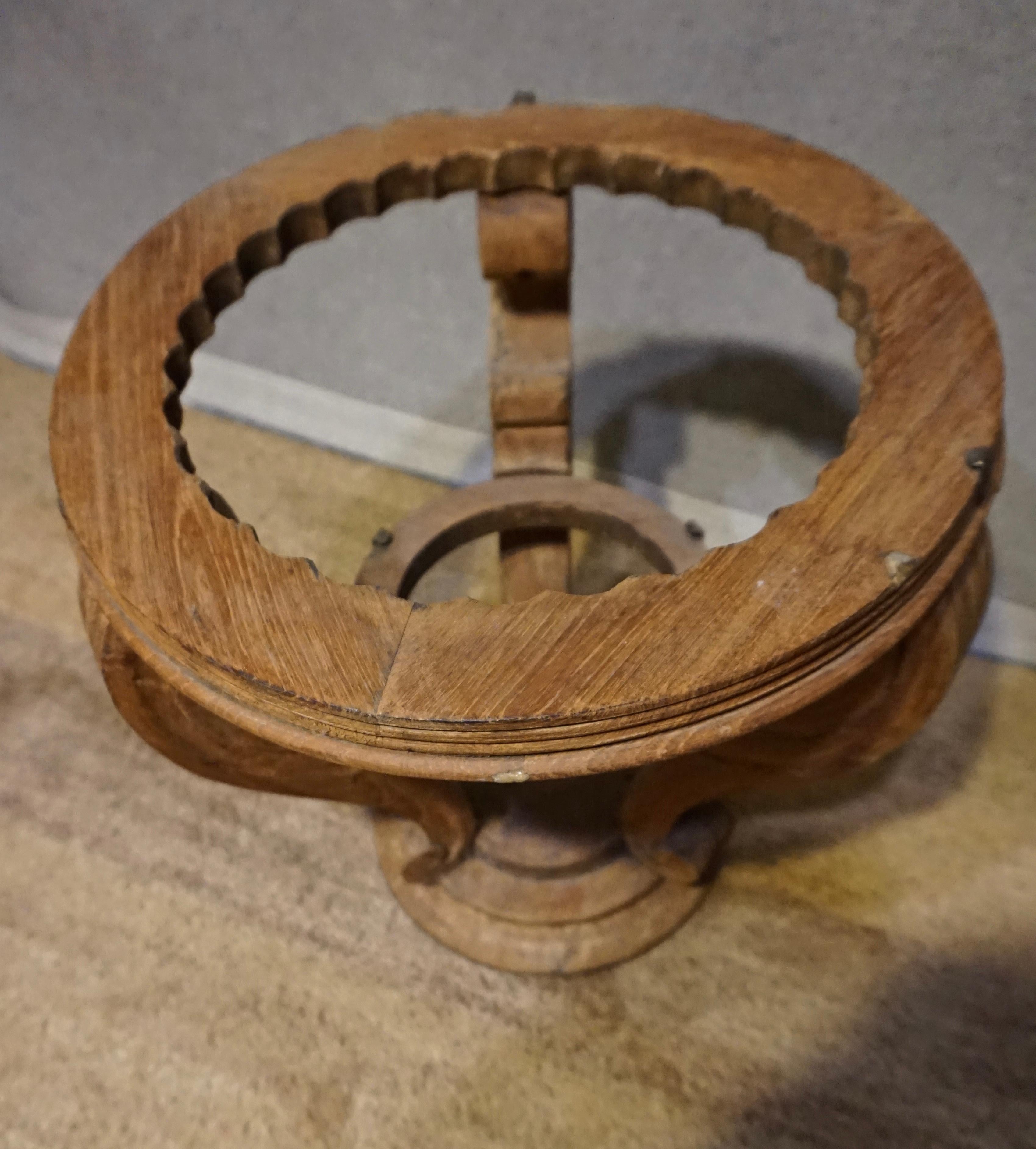 Art Deco Teak Round Side Table Unfinished Hand Carved Rustic For Sale at 1stDibs | unfinished ...