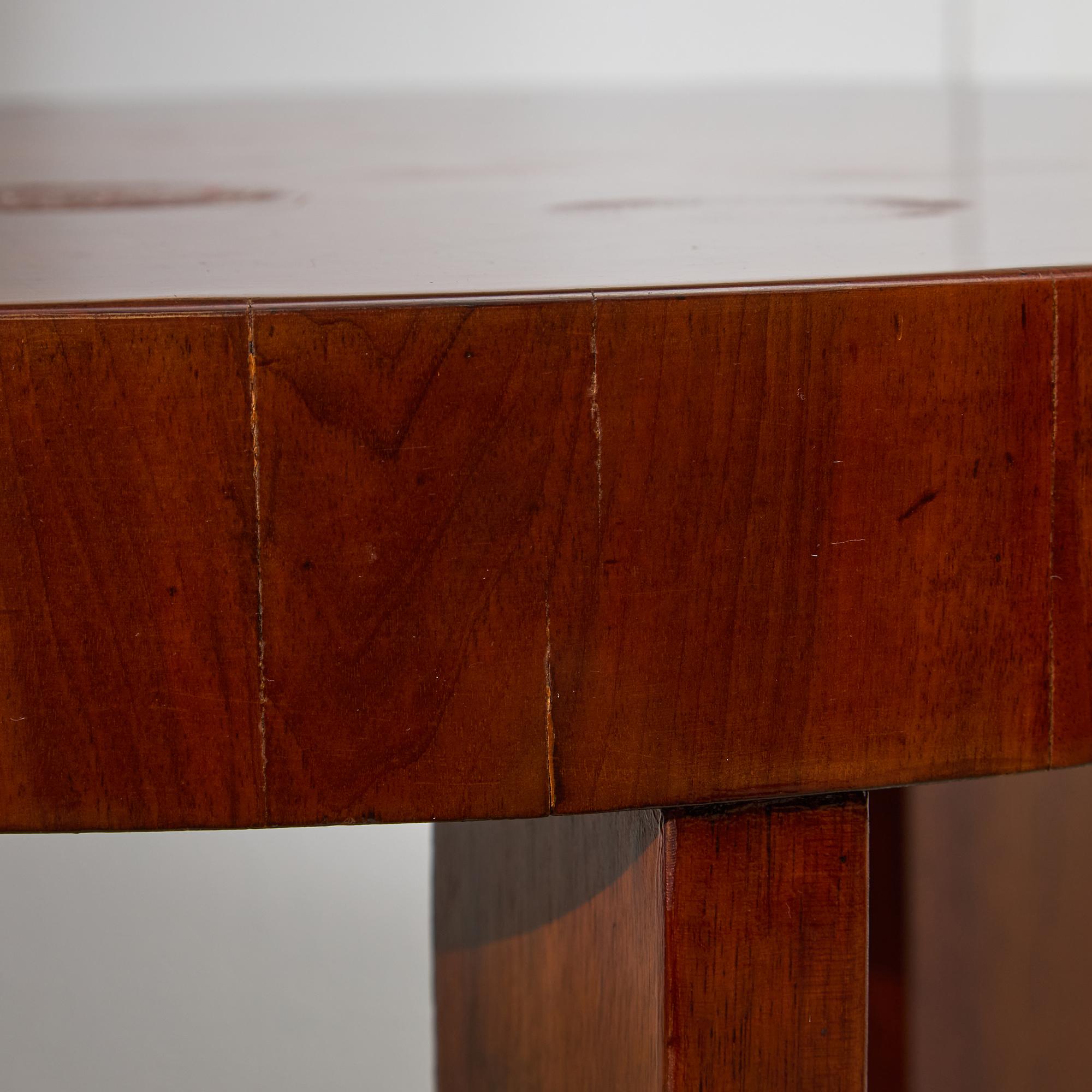 Art Deco Teak Round Table with Pull-Out Ashtray Tabs For Sale 6