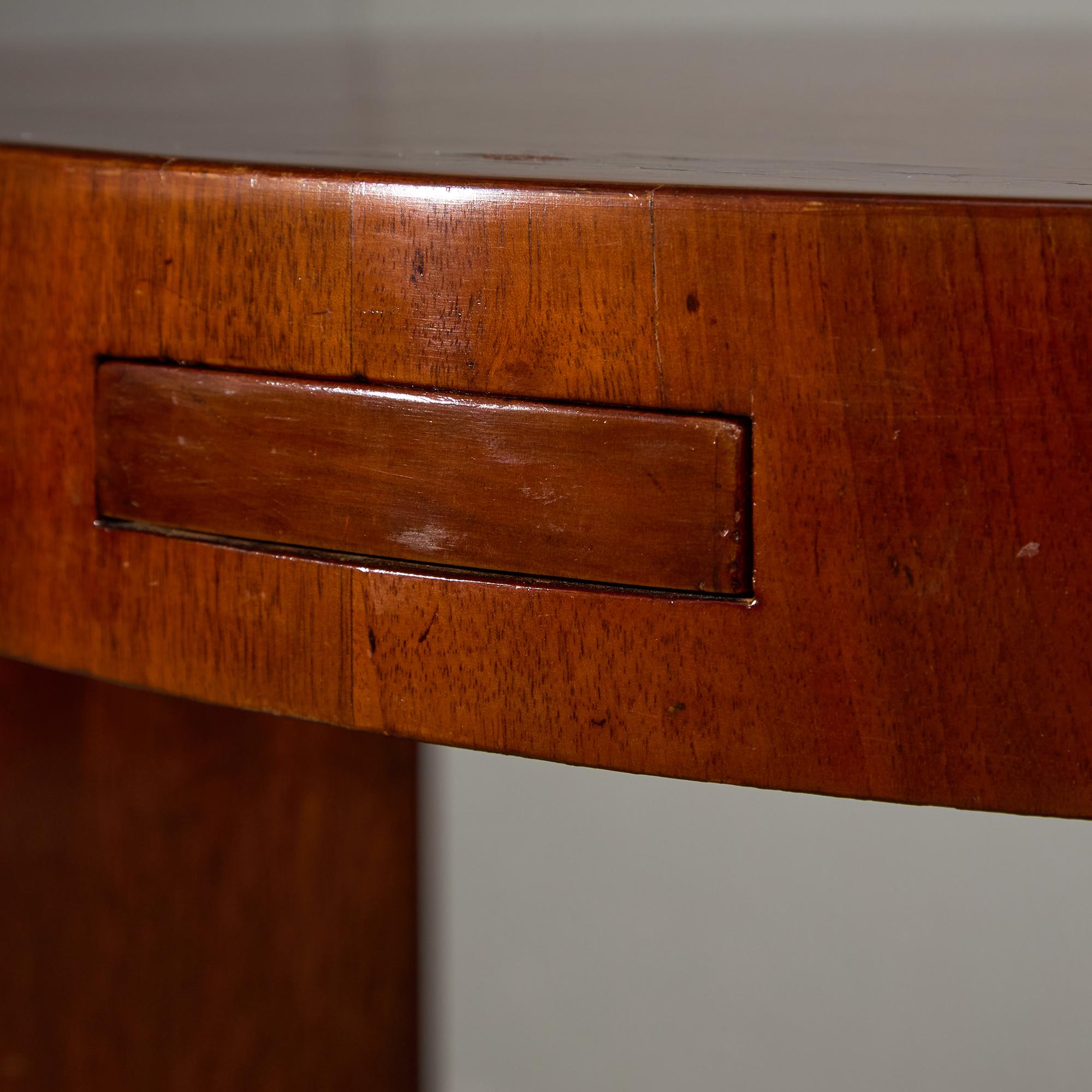 Art Deco Teak Round Table with Pull-Out Ashtray Tabs For Sale 9