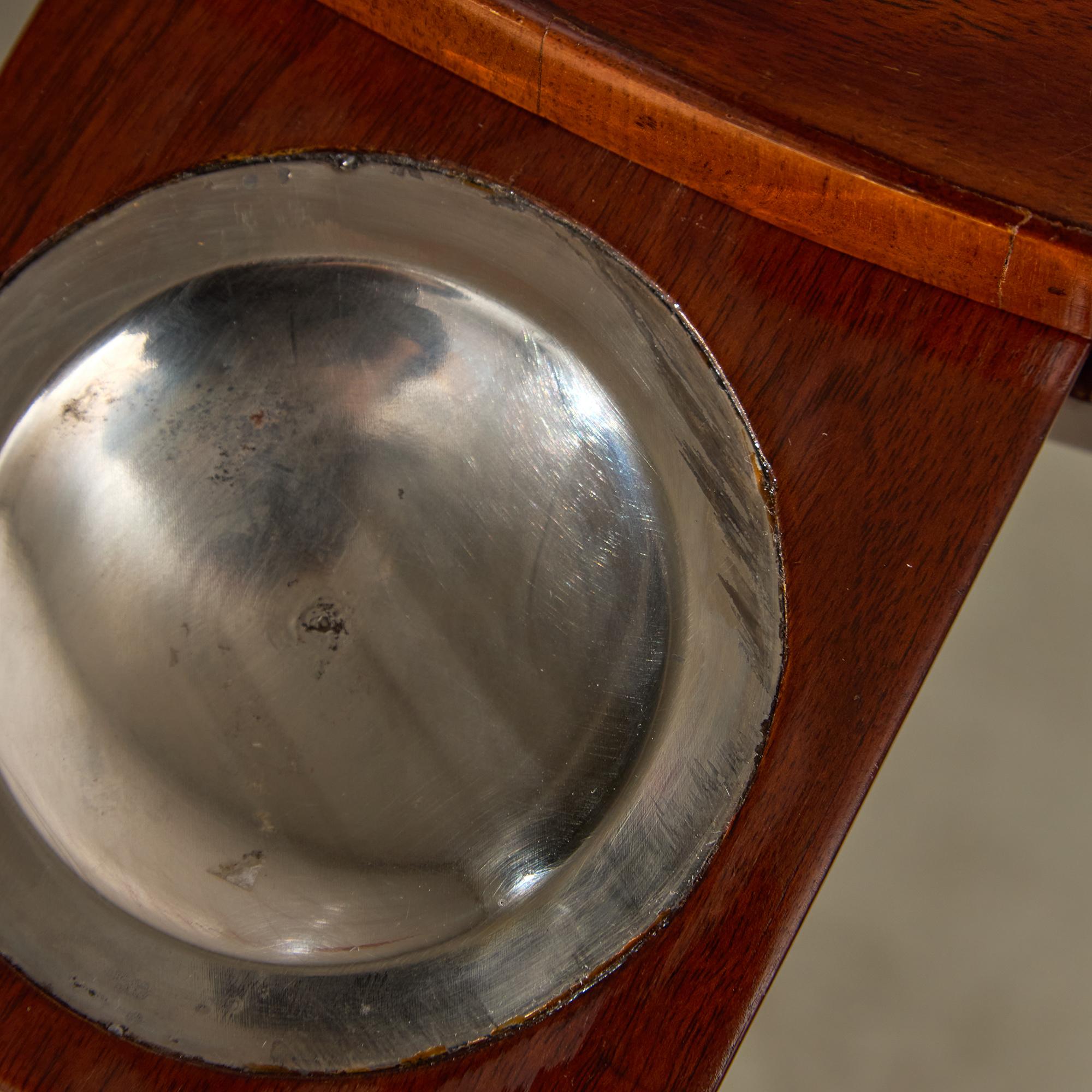 Art Deco Teak Round Table with Pull-Out Ashtray Tabs For Sale 11