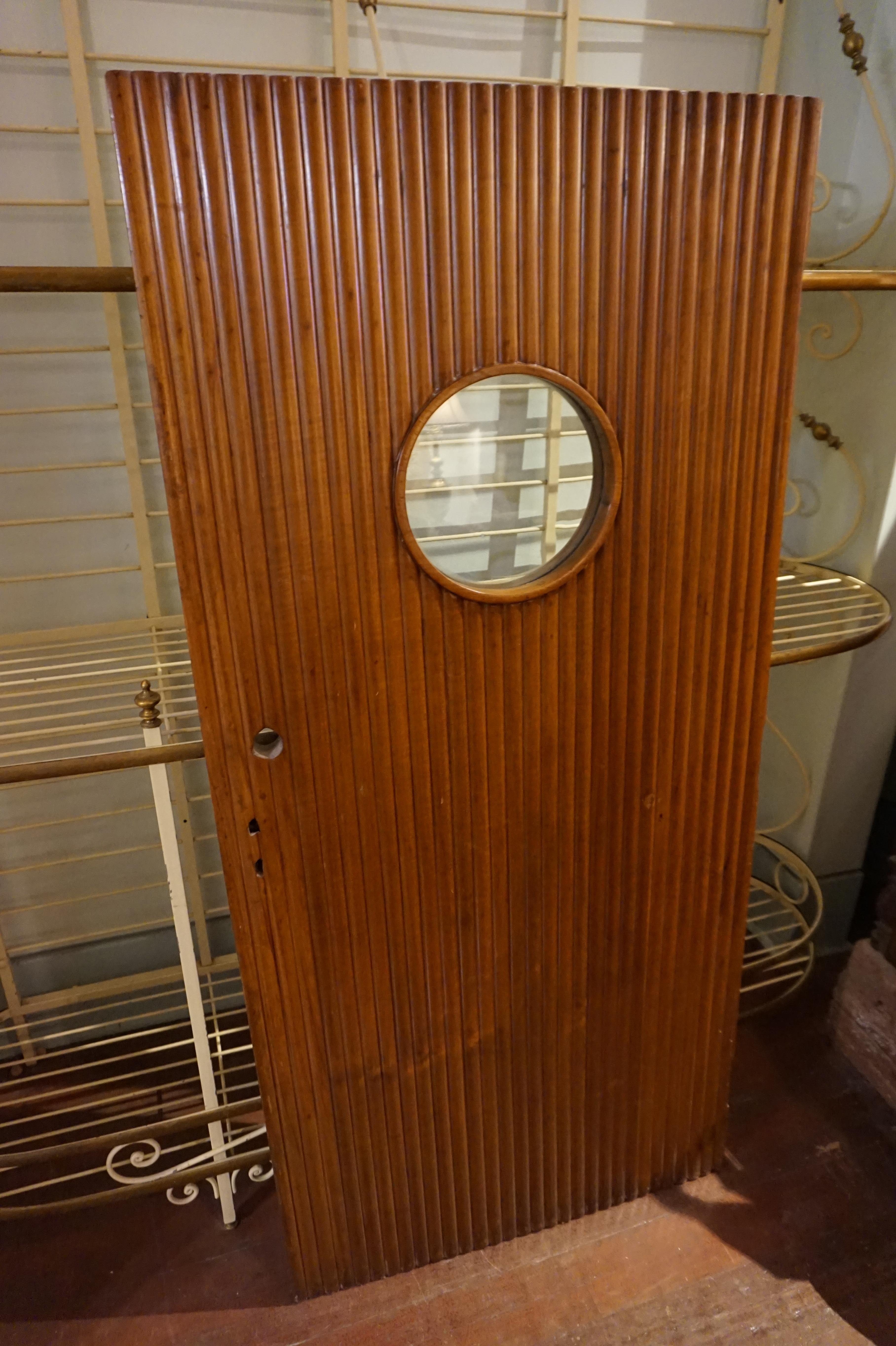 Art Deco Teak Ship Porthole Carved Door 6
