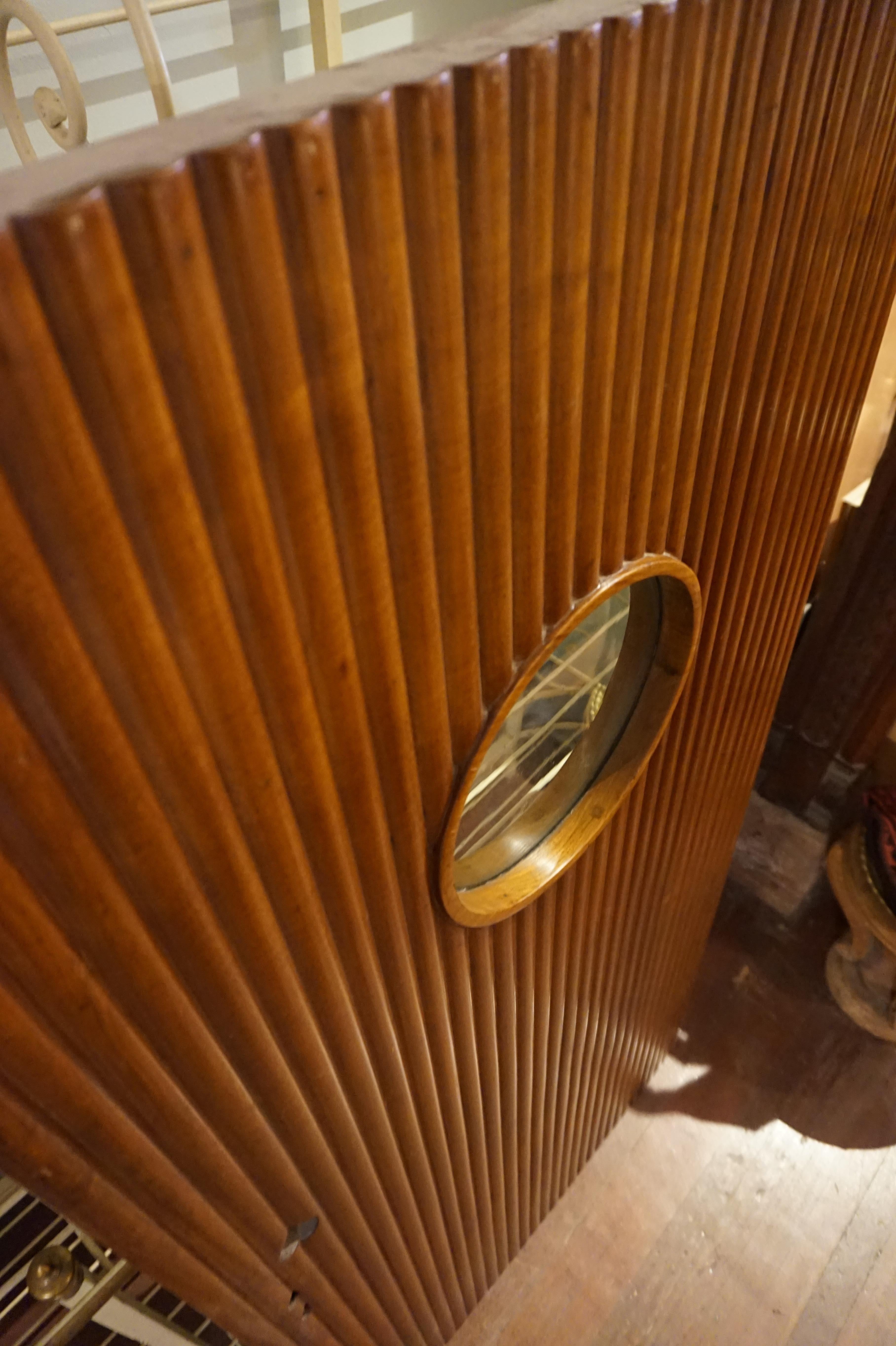 Art Deco Teak Ship Porthole Carved Door 8