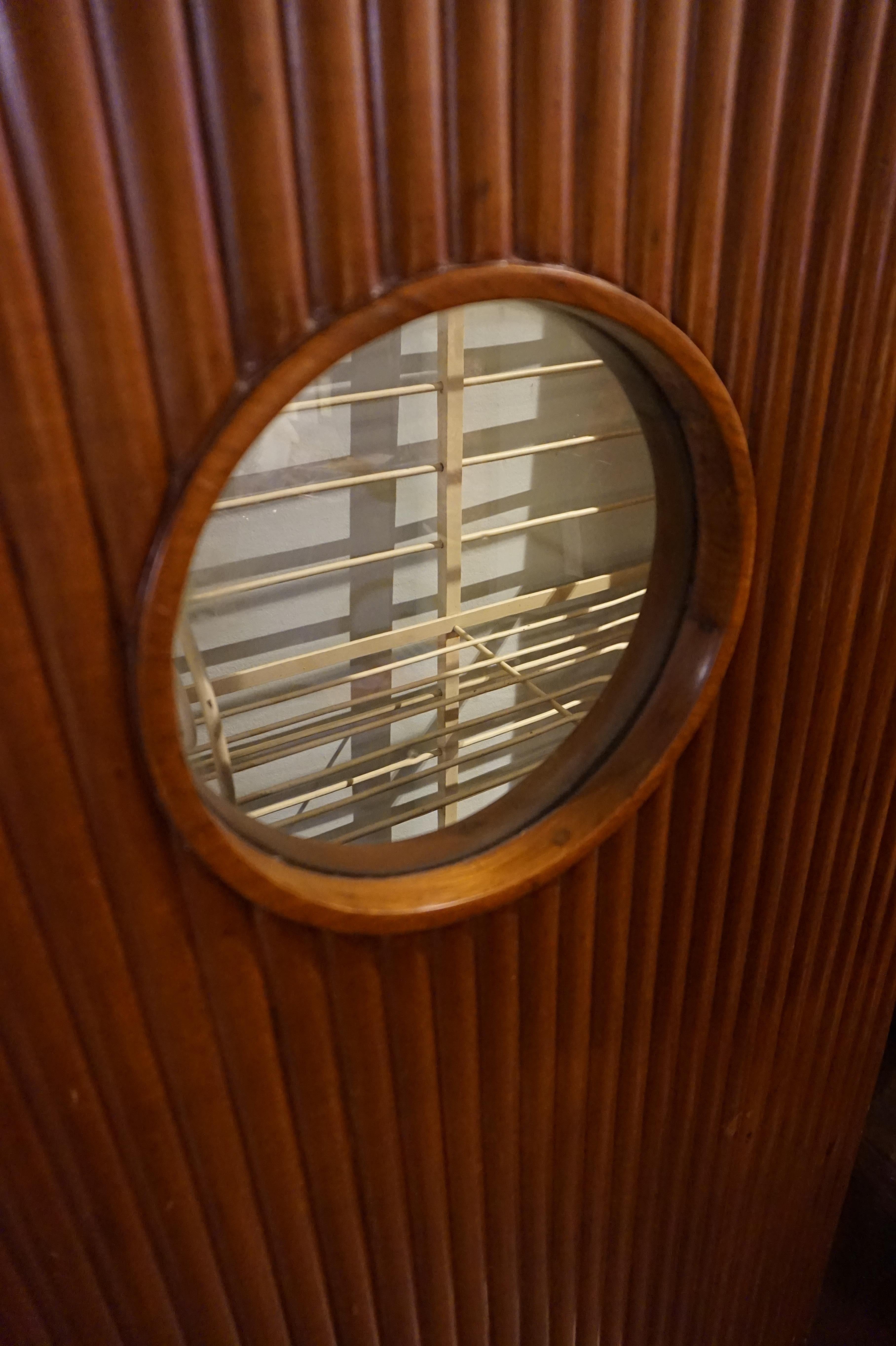 Art Deco Teak Ship Porthole Carved Door 9