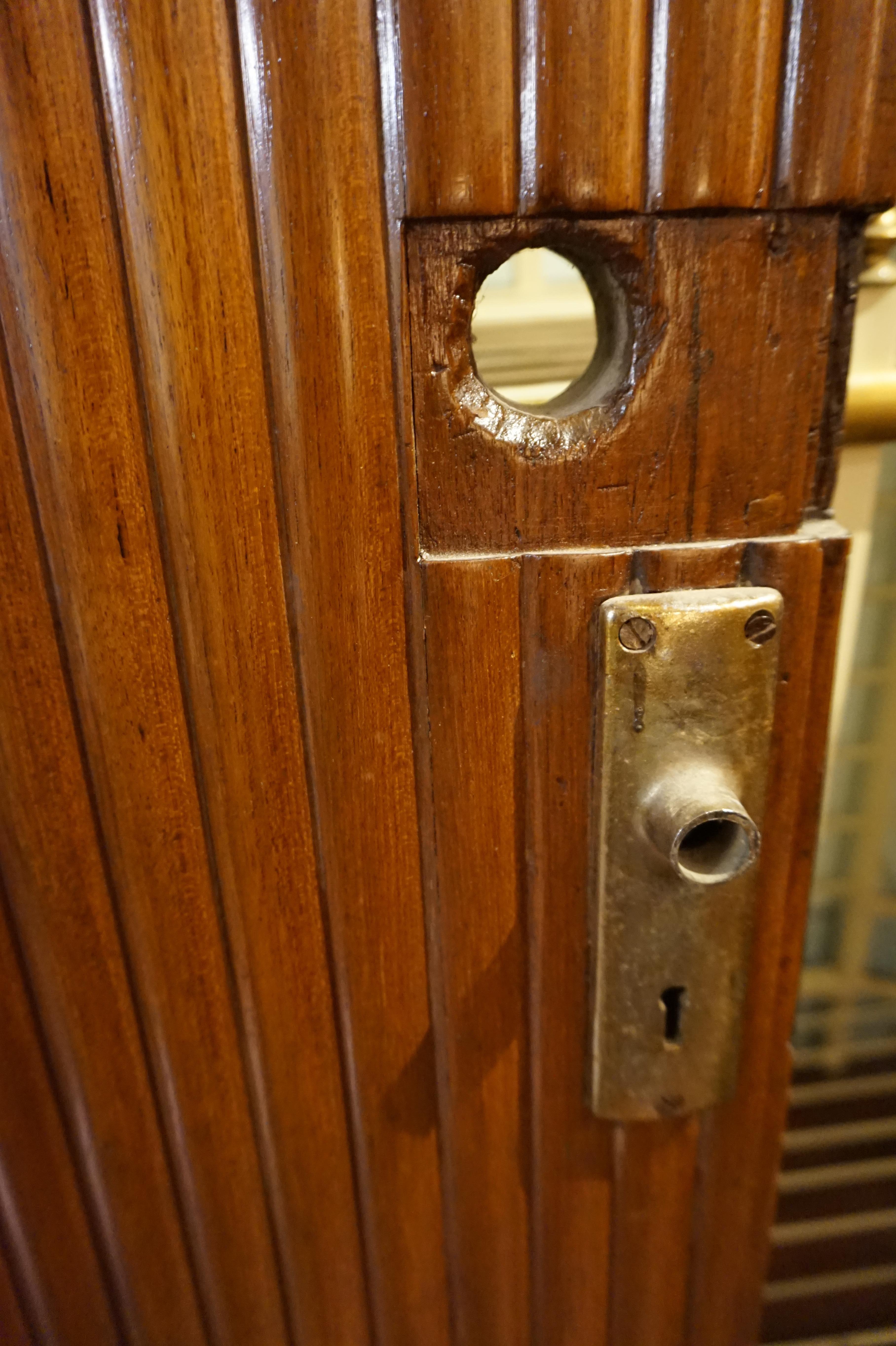 Art Deco Teak Ship Porthole Carved Door In Excellent Condition In Vancouver, British Columbia