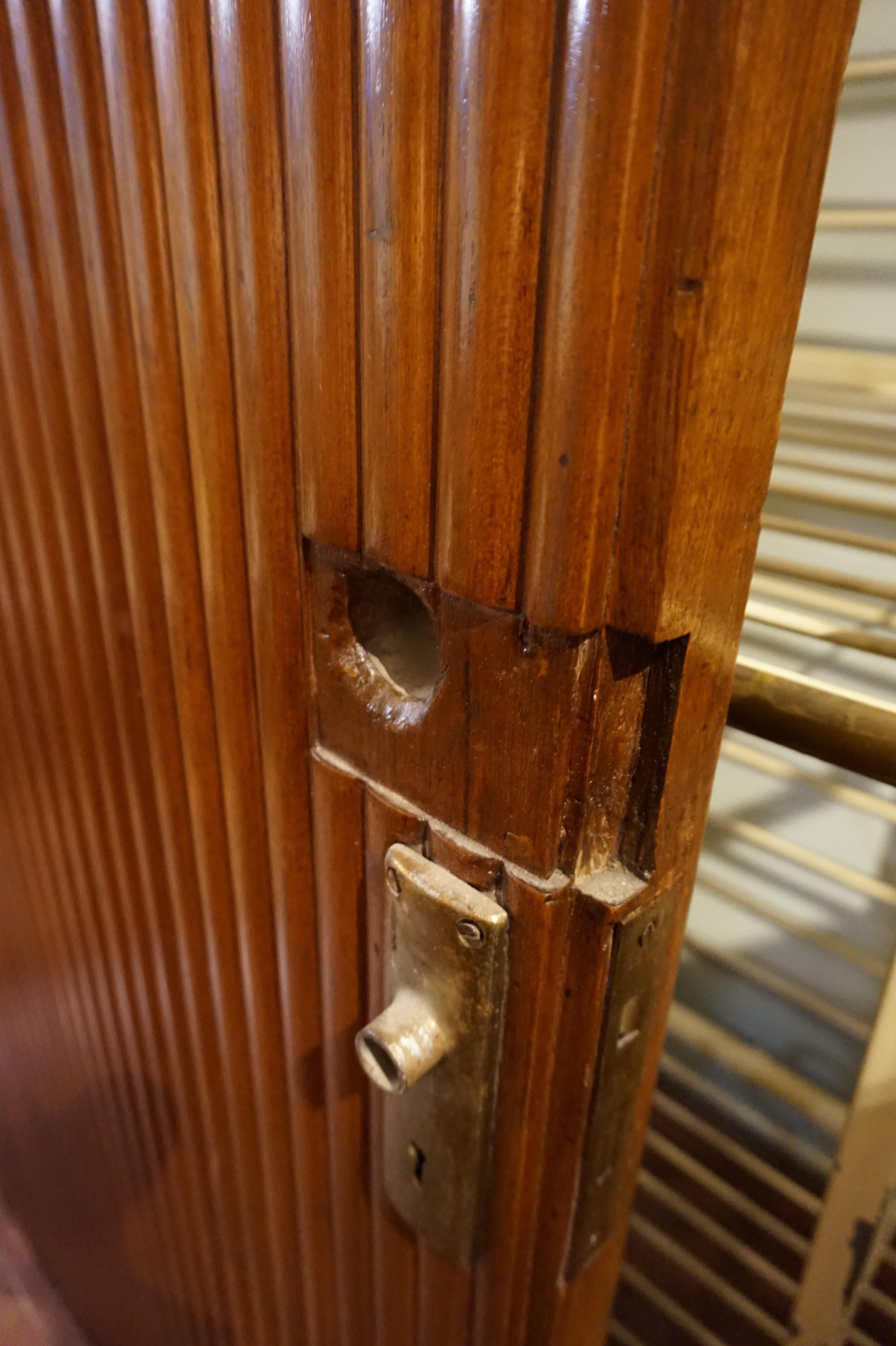 Mid-20th Century Art Deco Teak Ship Porthole Carved Door