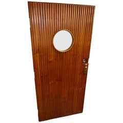 Art Deco Teak Ship Porthole Carved Door