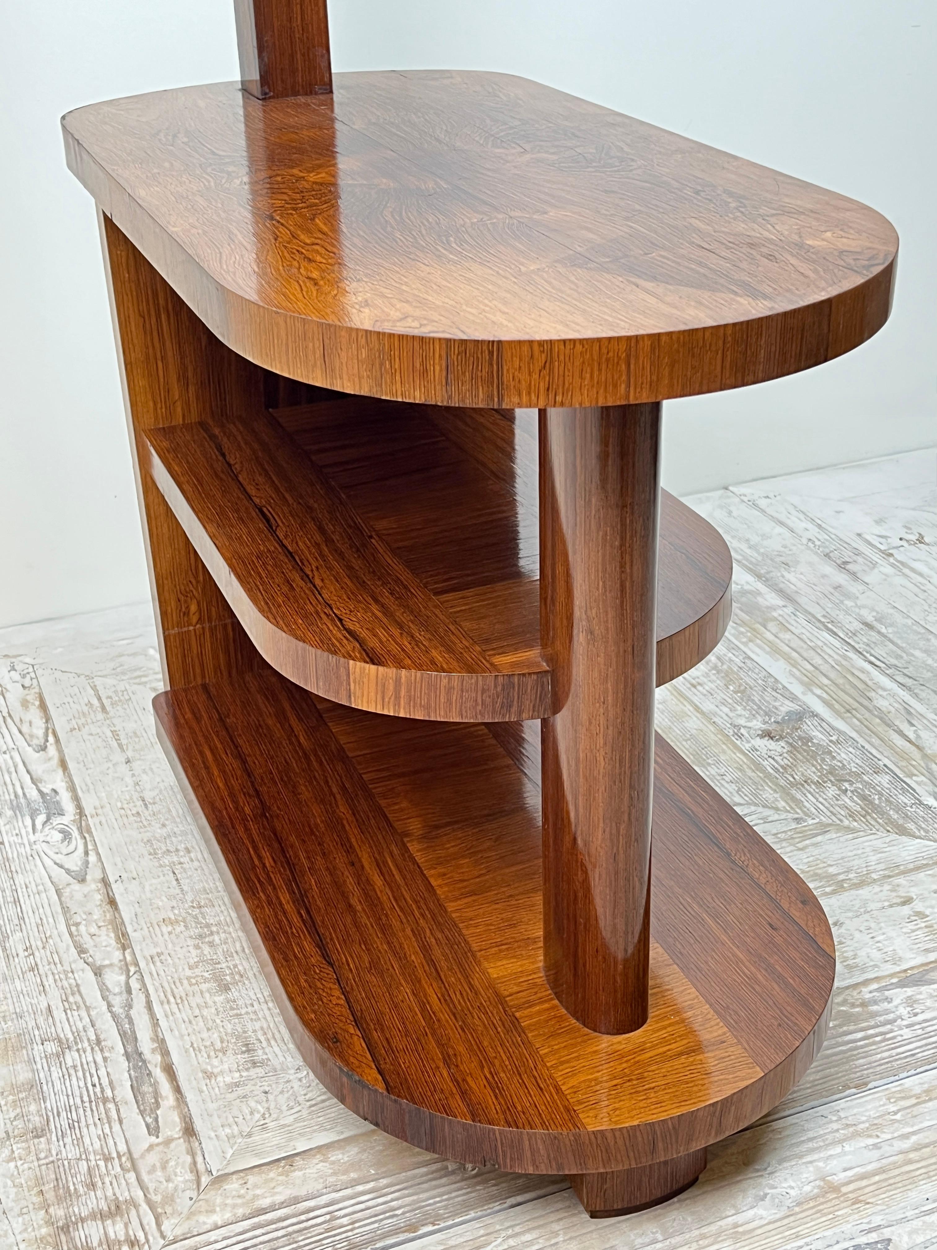 Art Deco Teak Standard Lamp Table For Sale 5