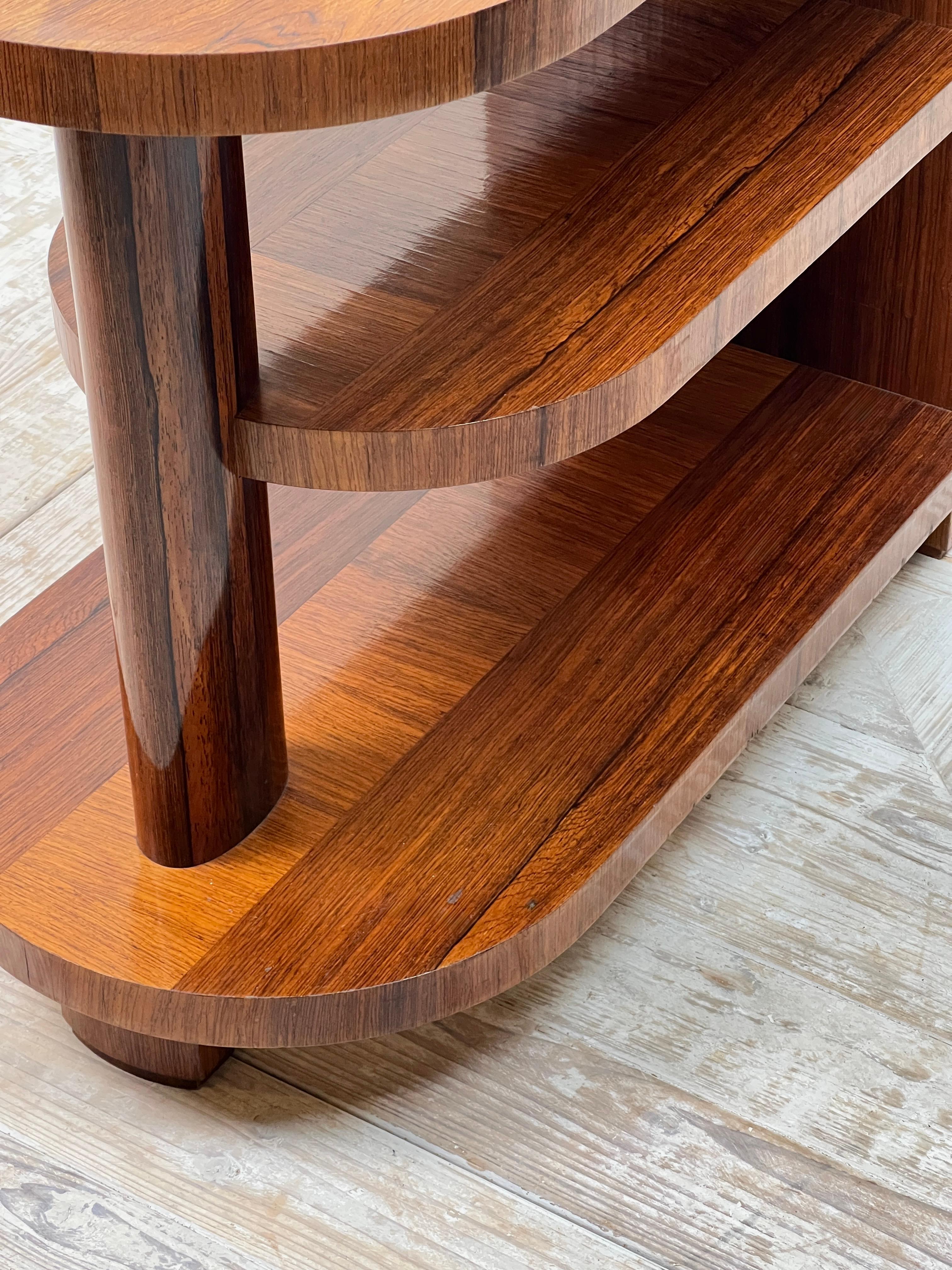 Art Deco Teak Standard Lamp Table For Sale 7