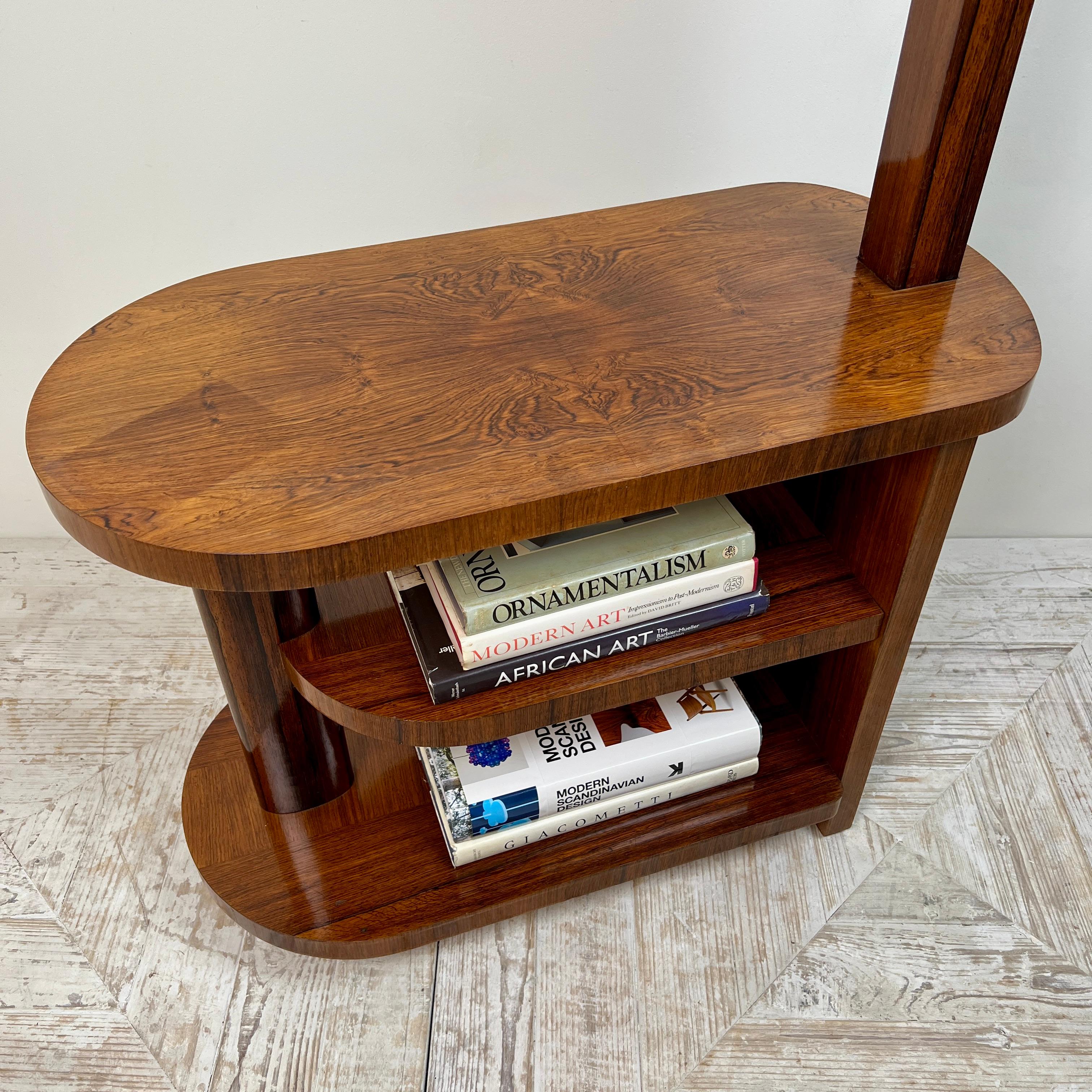 Art Deco Teak Standard Lamp Table For Sale 8