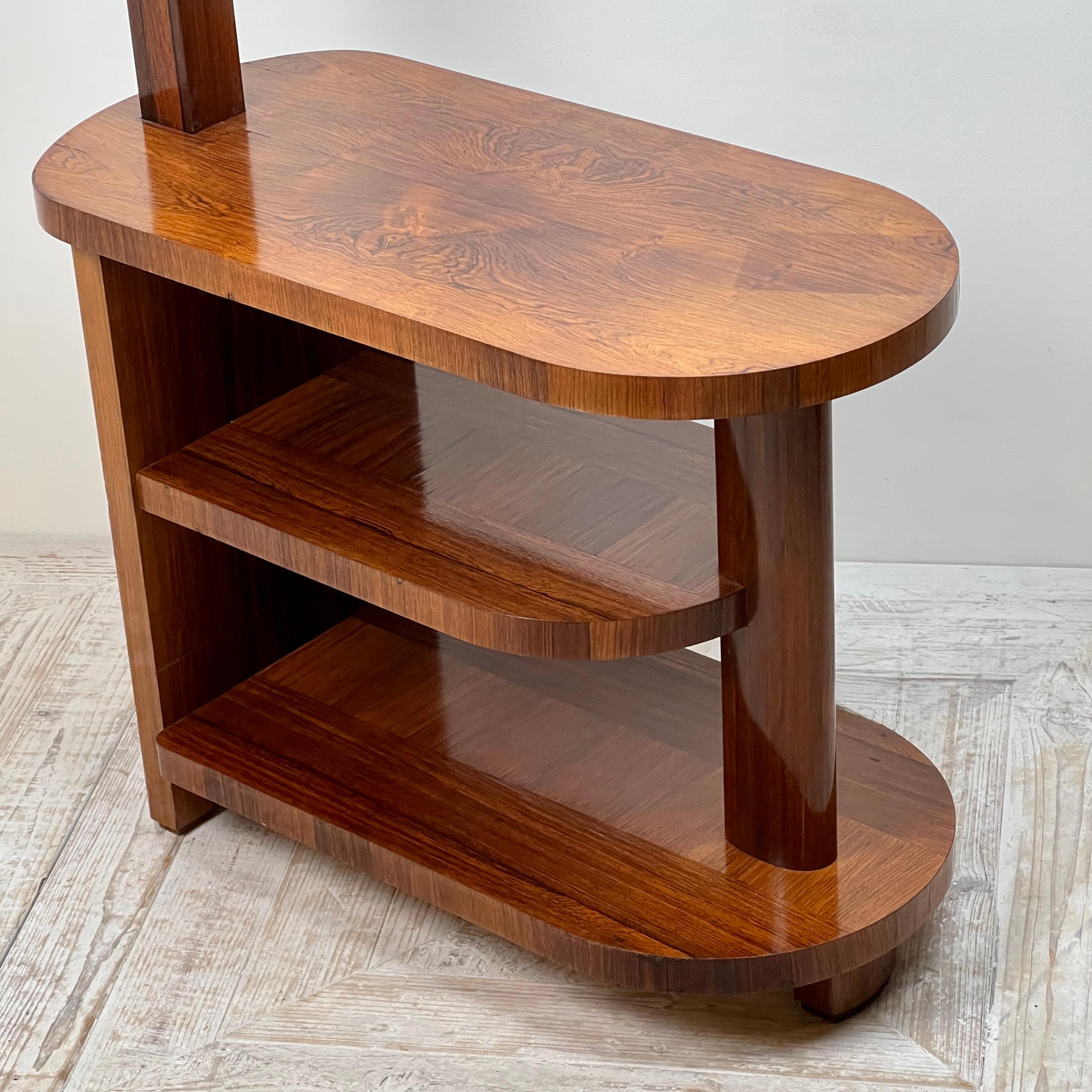 Art Deco Teak Standard Lamp Table For Sale 3