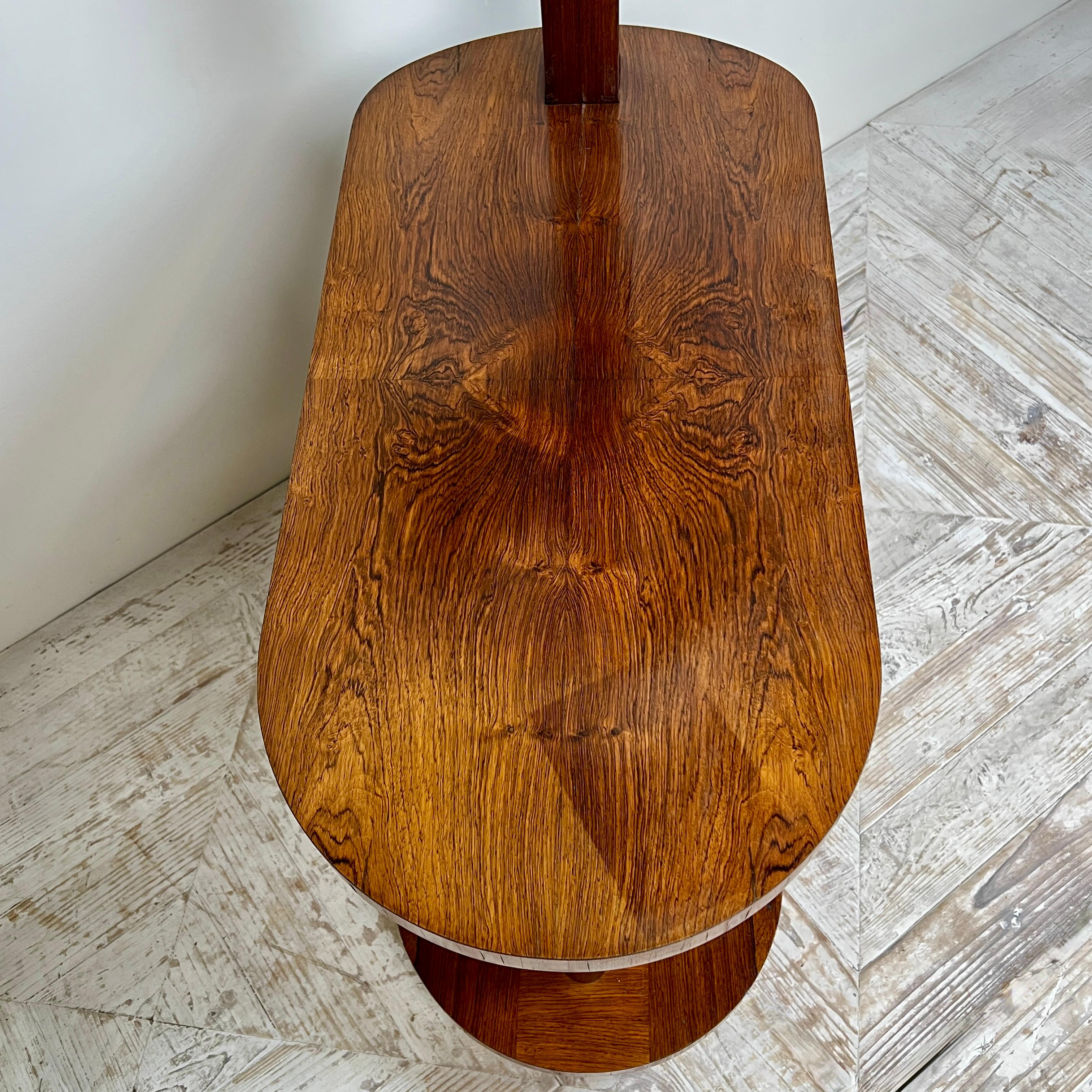 Art Deco Teak Standard Lamp Table For Sale 4