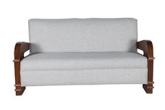 Art Deco Teak and Rosewood Loveseat