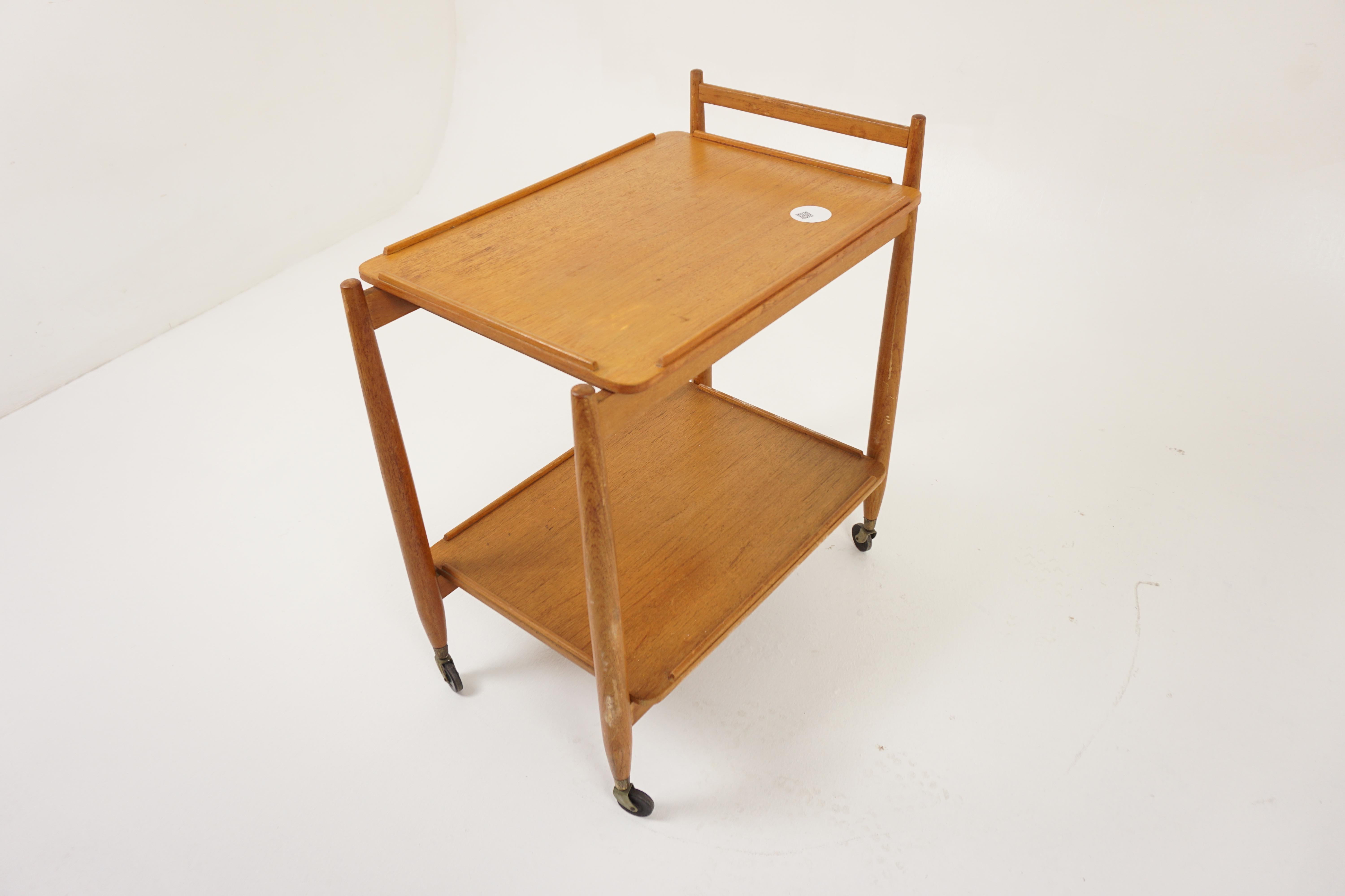 Hand-Crafted Art Deco Teak Trolley, Tea Trolley & Cocktail Trolley, Scotland 1930, H1116 For Sale