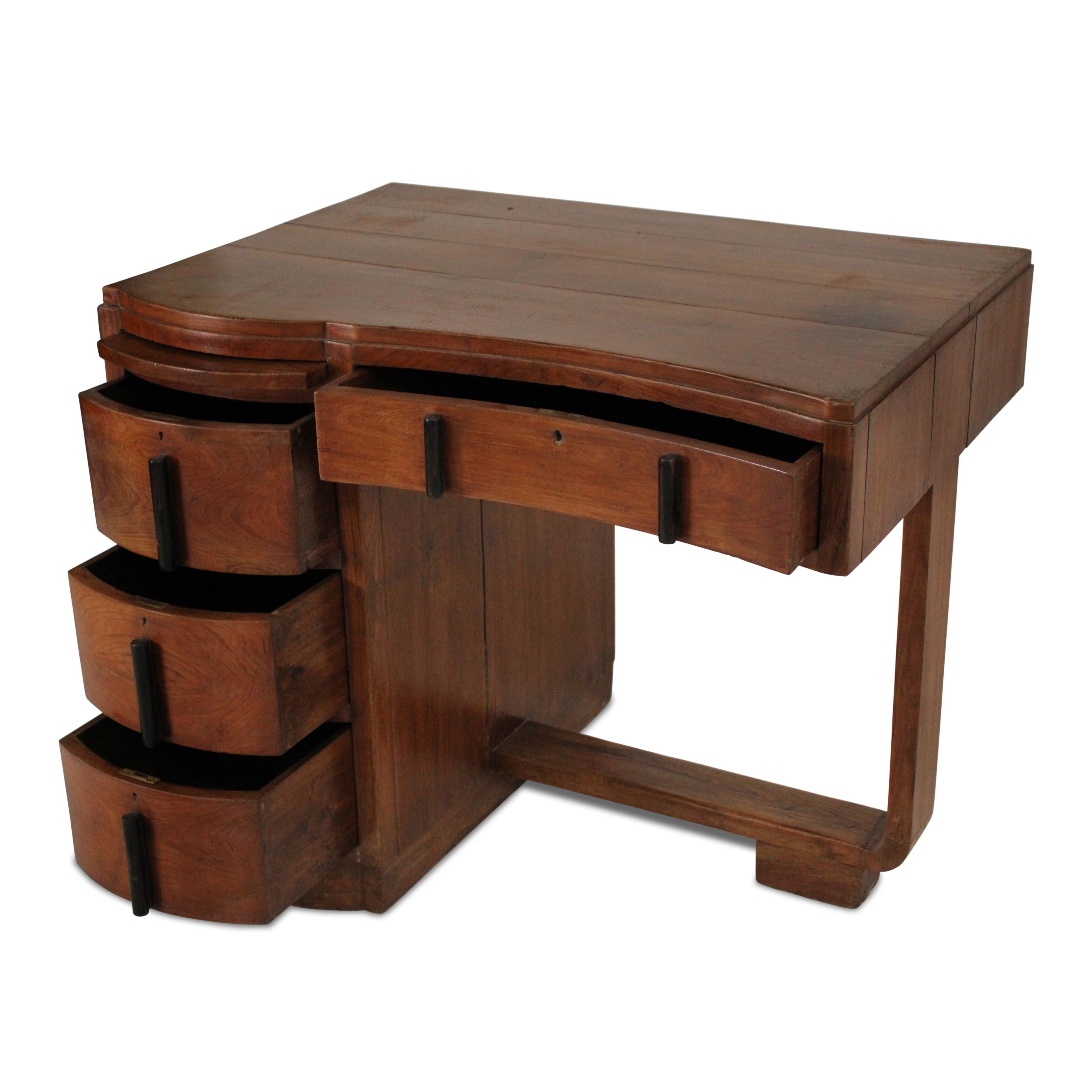 Indiano Scrivania in teak Art Deco in vendita