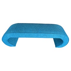 Art Deco Teal Waterfall Bench