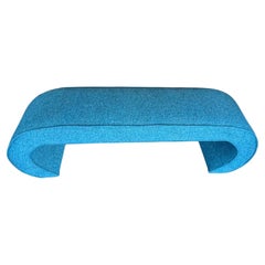 Art Deco Teal Waterfall Bench