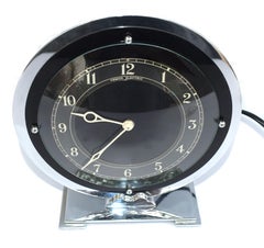 Art Deco Temco Chrome Electric Mantel Clock, 1930s
