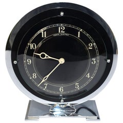 Vintage Art Deco Temco Chrome Electric Mantel Clock, 1930s