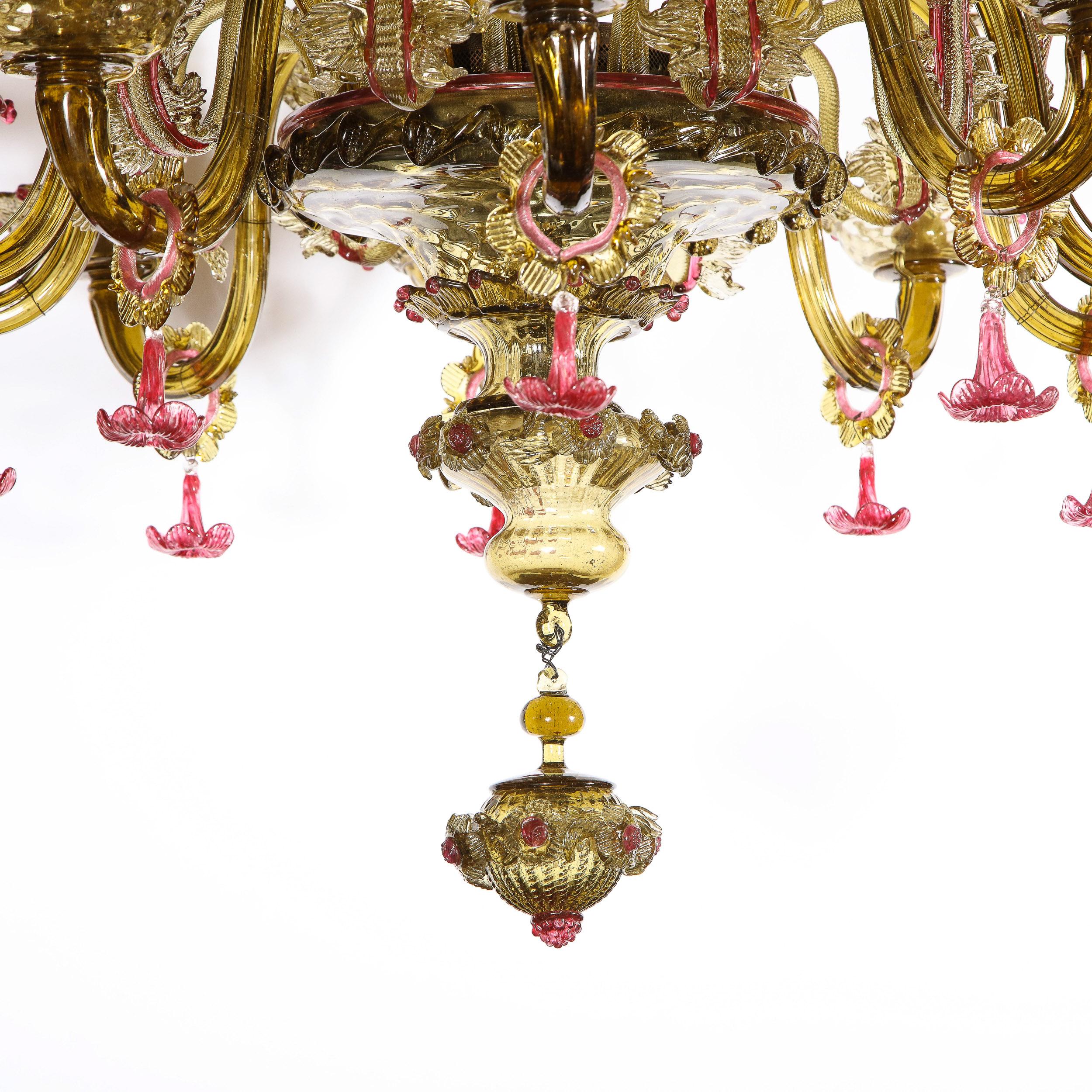 amber murano glass chandelier