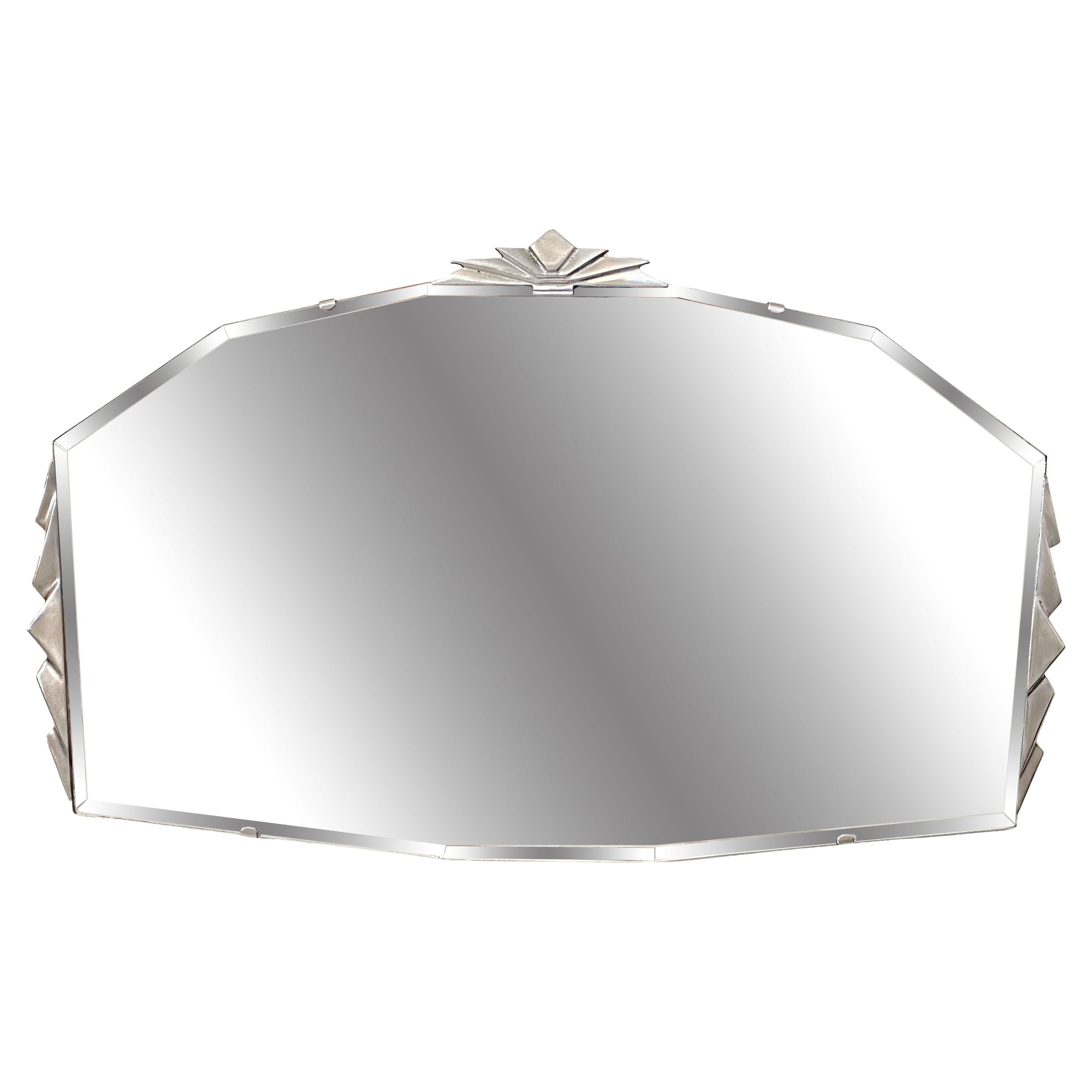 Art Deco Ten-Sided Wall Mirror from England (H 15 3/8 x W 25)