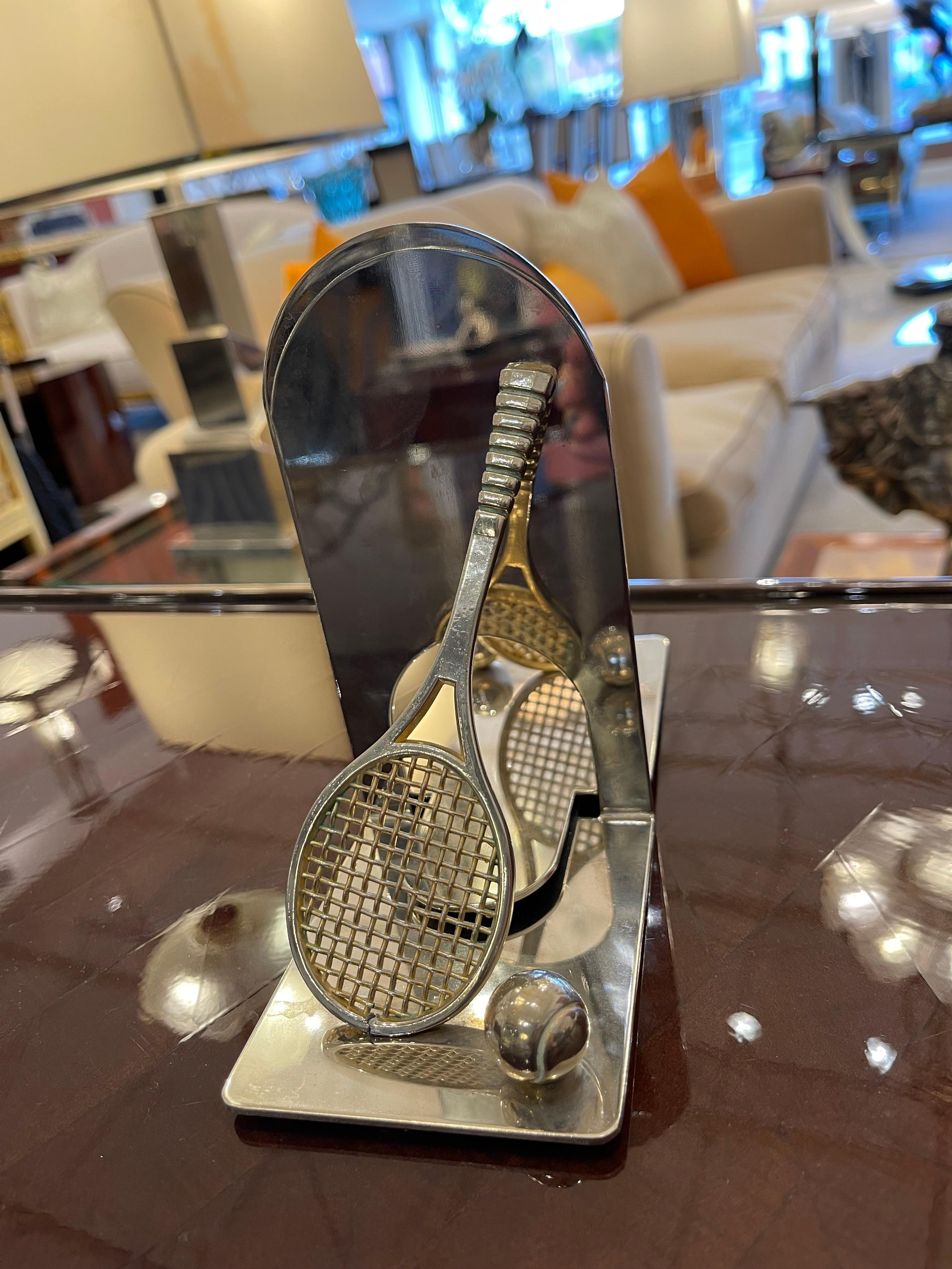 Tennisschläger-Buchstützen im Art déco-Stil im Zustand „Gut“ im Angebot in Miami, FL