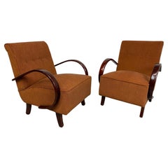 Art Deco Terracotta Armchairs by Jindřich Halabala