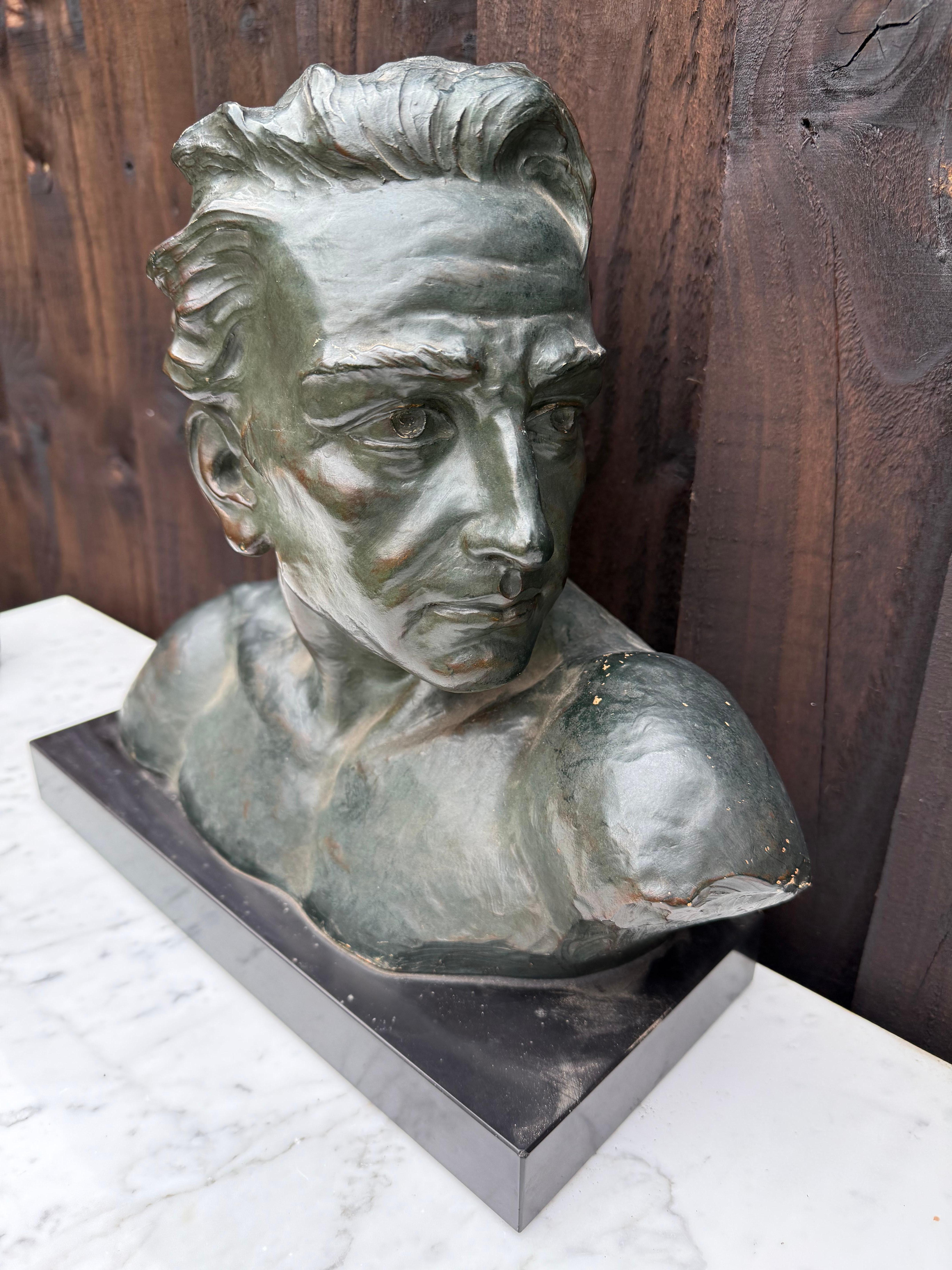 Art Deco terracotta bust of a man , J Dommisse 4