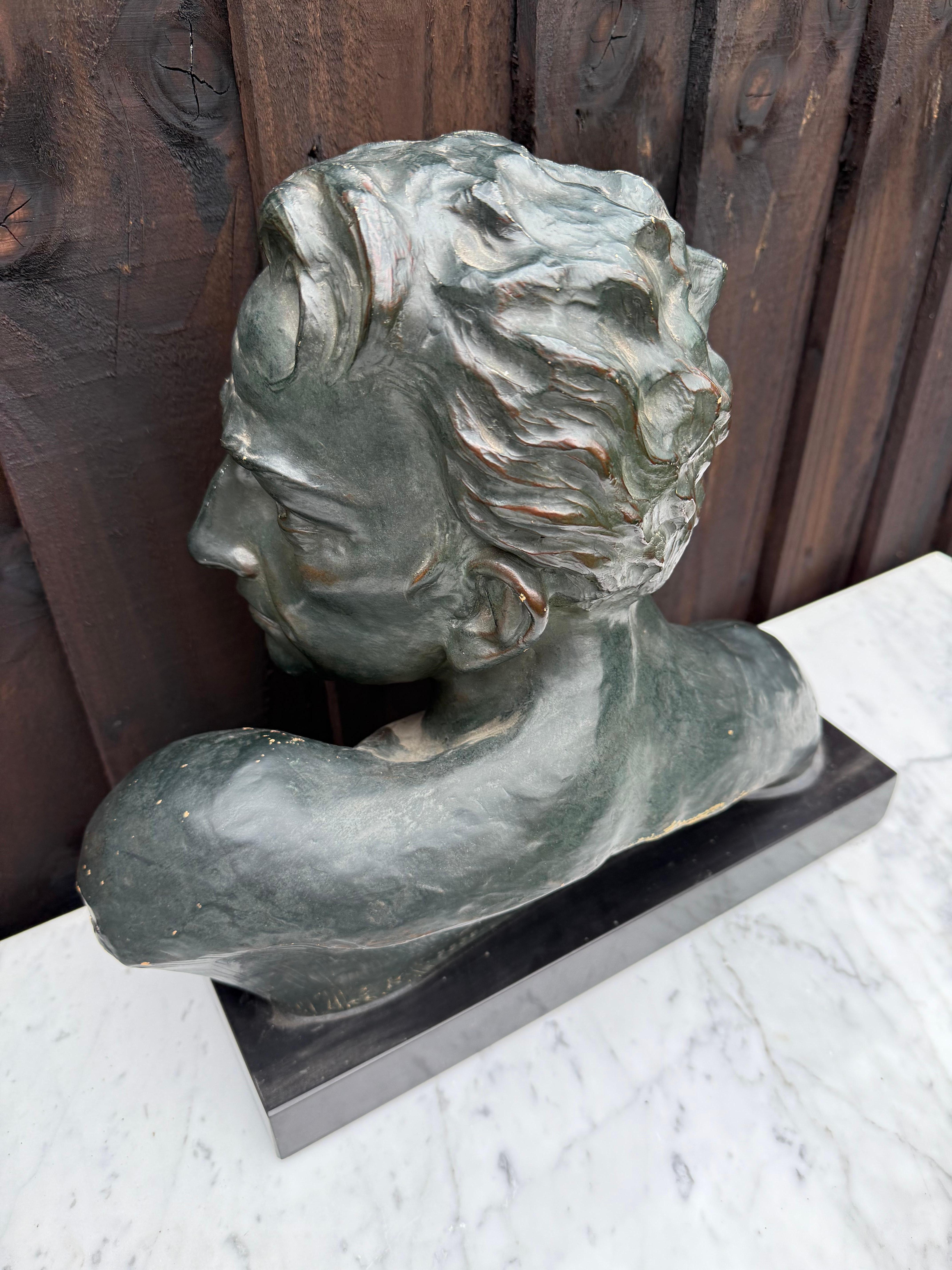 Art Deco terracotta bust of a man , J Dommisse 6