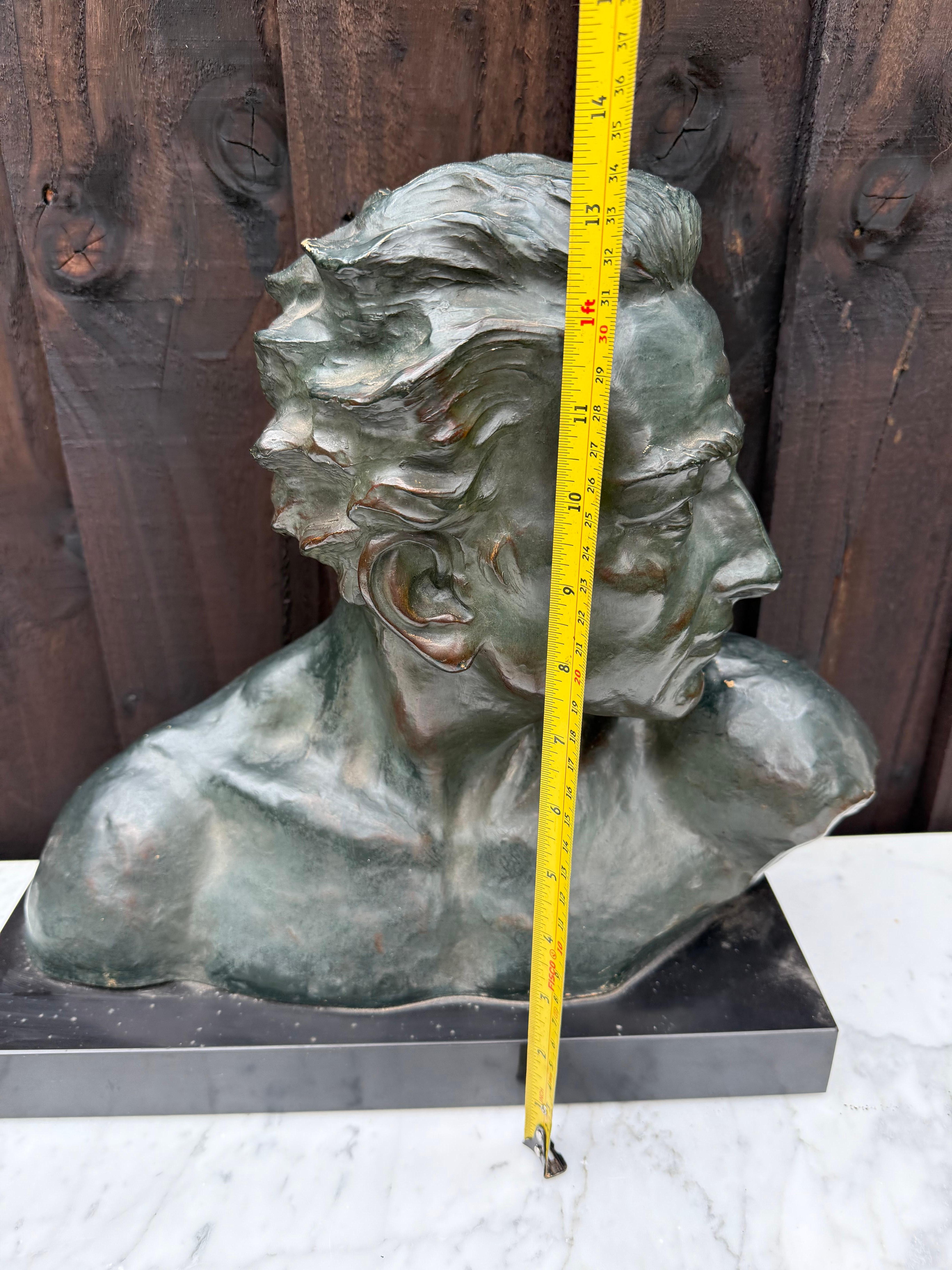 Art Deco terracotta bust of a man , J Dommisse 8