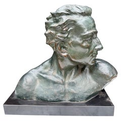 Art Deco terracotta bust of a man , J Dommisse