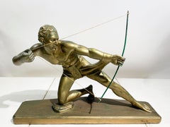 Art Deco Terracotta Metal Patinated Sculpture Engraved "MAF" and numbered 306