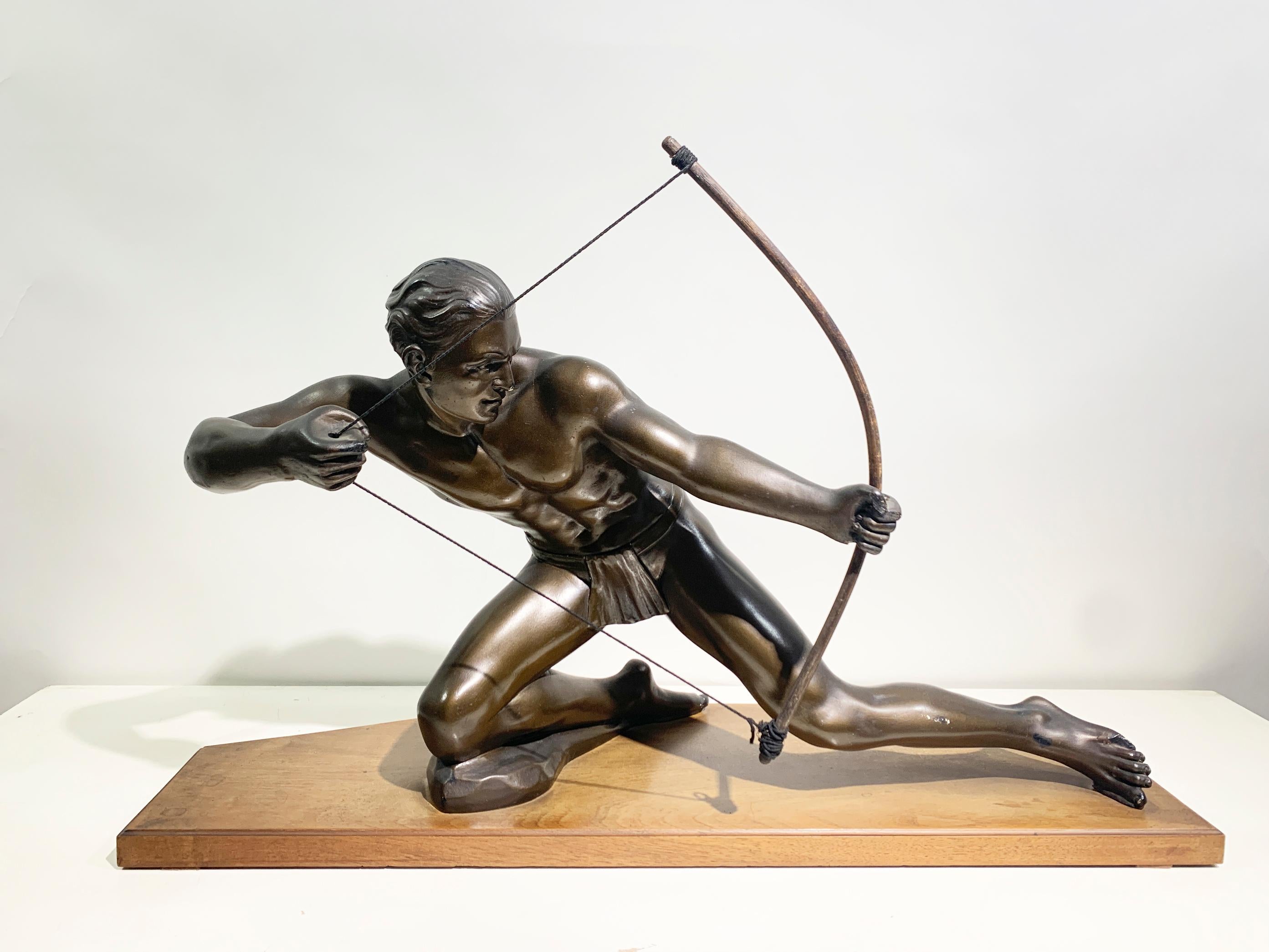 French Art Deco Terracotta Patinated Sculpture Engraved and numbered 1037 For Sale