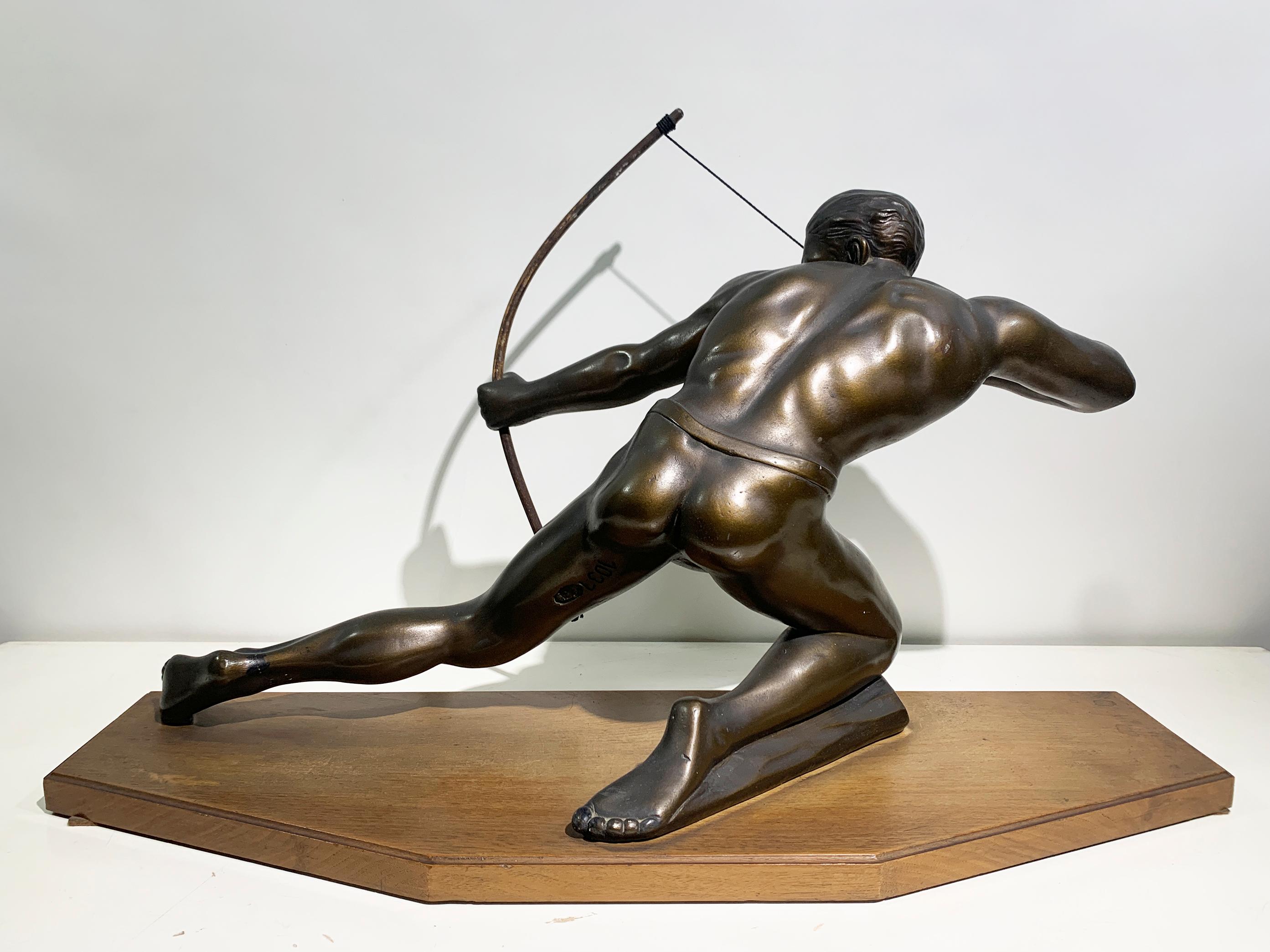 Art Deco Terracotta Patinated Sculpture Engraved and numbered 1037 In Good Condition For Sale In Beirut, LB