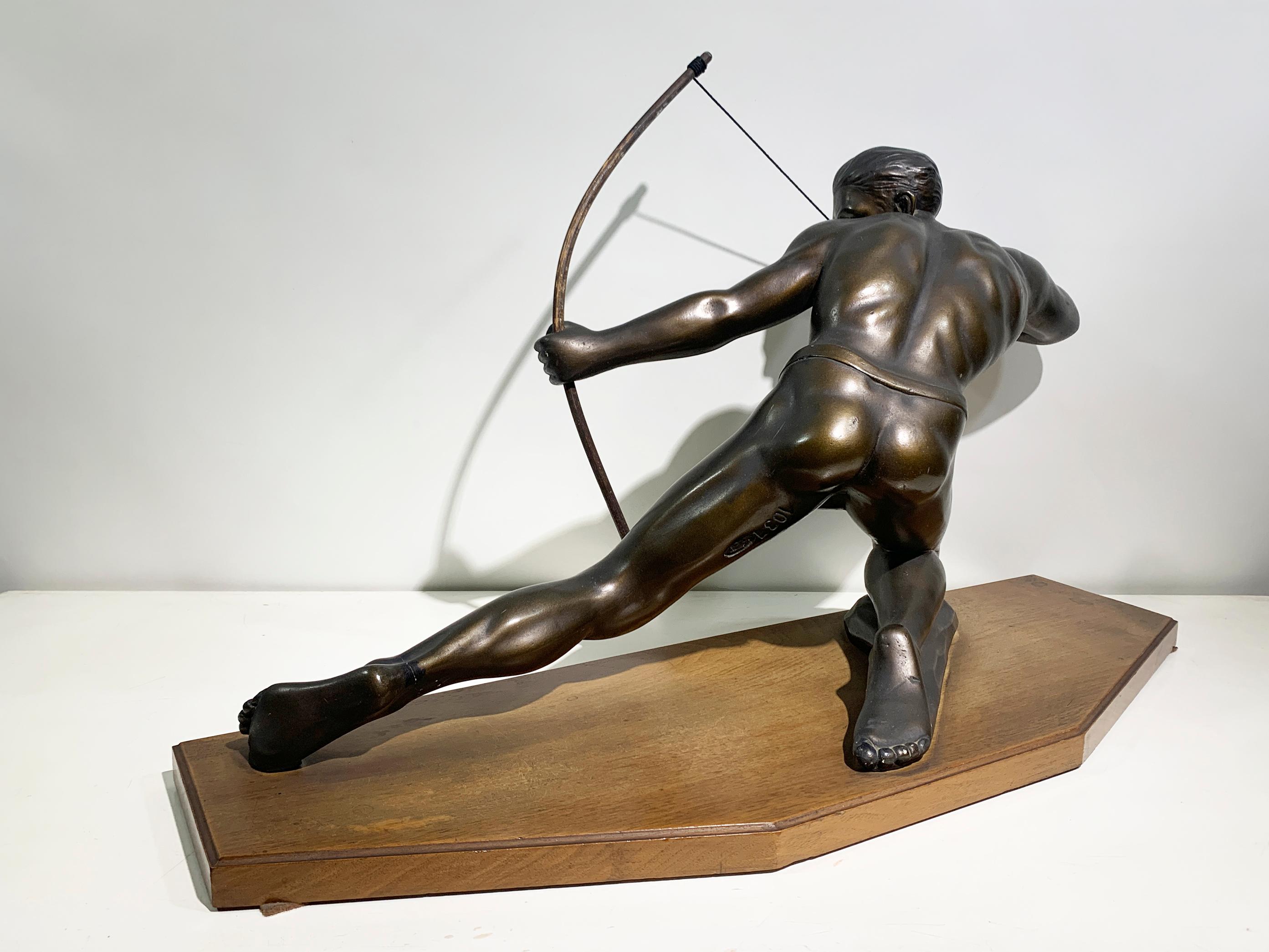 20th Century Art Deco Terracotta Patinated Sculpture Engraved and numbered 1037 For Sale