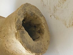 Art Deco Terracotta Sculpture, White Color, Man Head, France, 1940