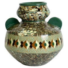 Vaso Art Deco Terre Mêlée Mosaic Ceramic Jean Gerbino Vallauris, Francia, 1955