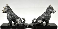 Art Deco terrier dog bookends by Hippolyte Moreau, France 1930.