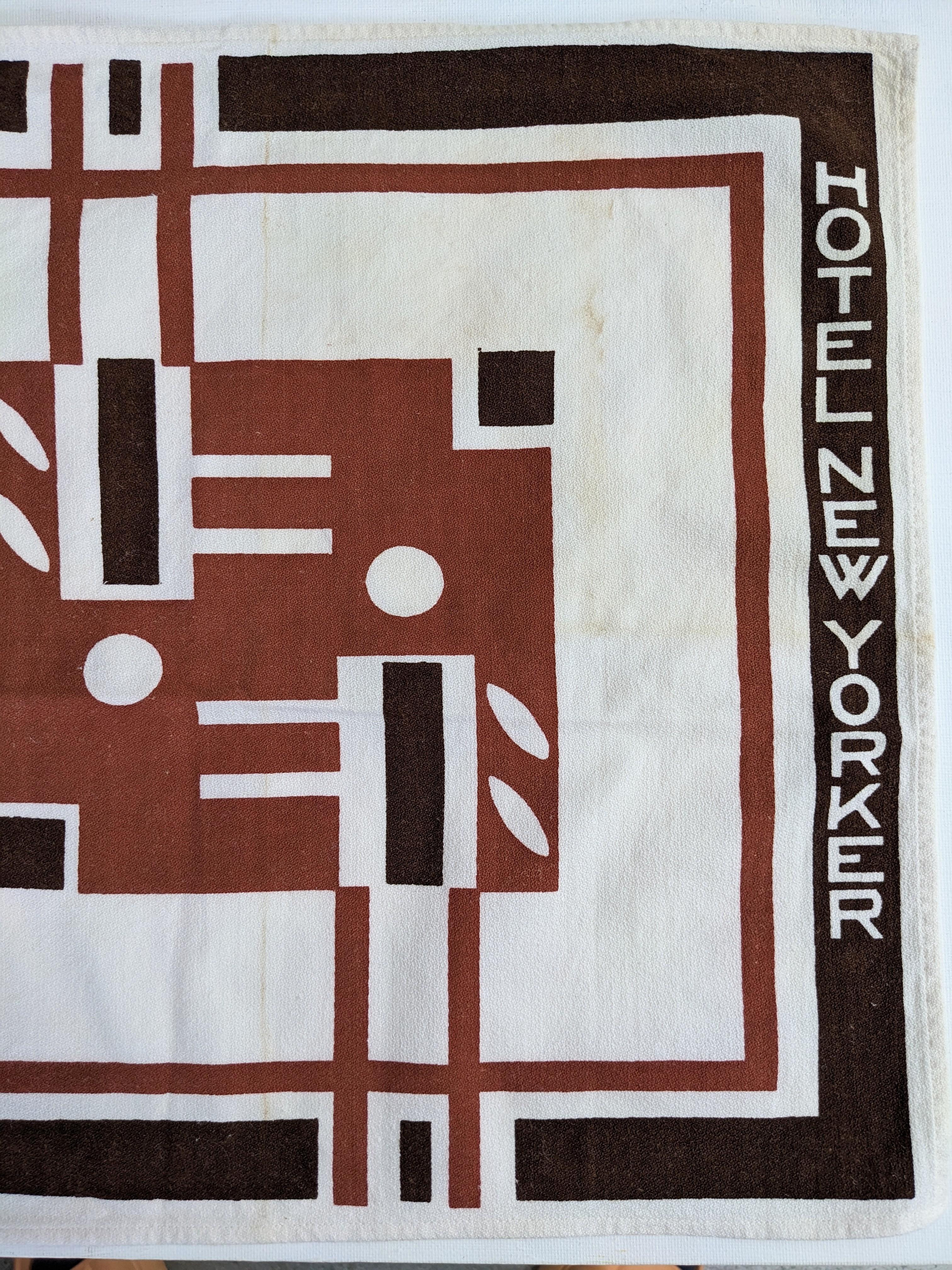 Gray Art Deco Textile, The New Yorker Hotel For Sale