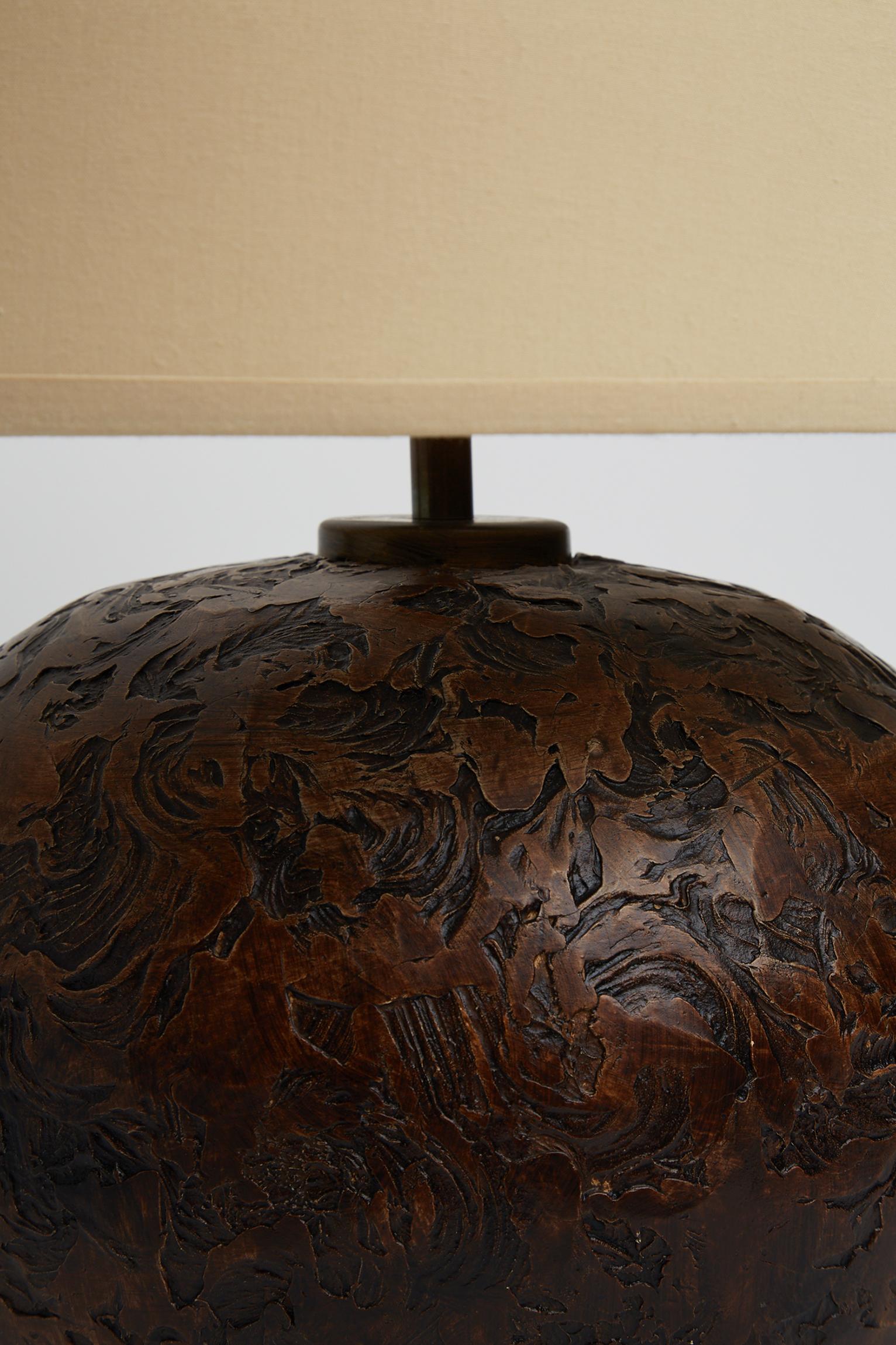 20th Century Art Deco Textured Ceramic Table Lamp