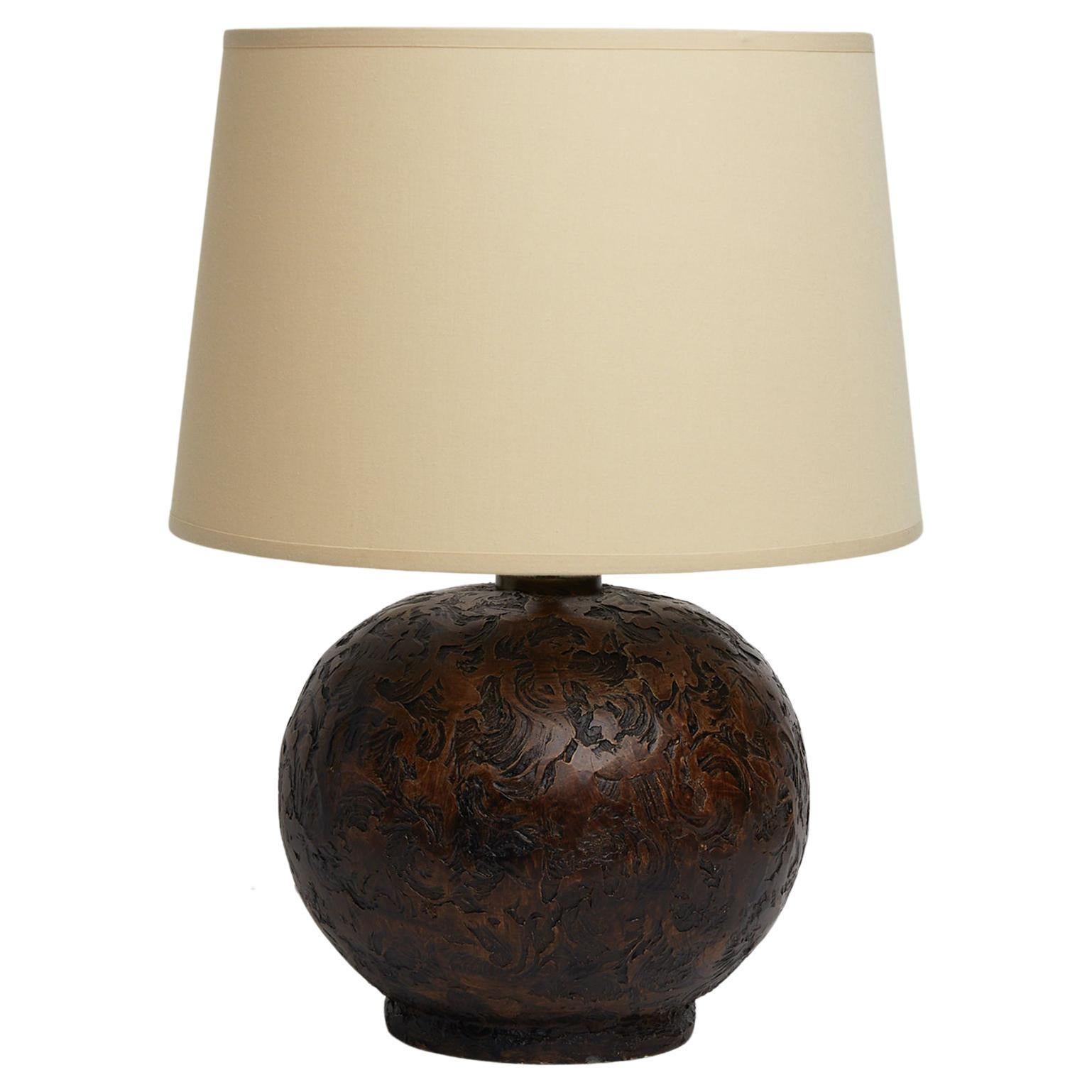 Art Deco Textured Ceramic Table Lamp