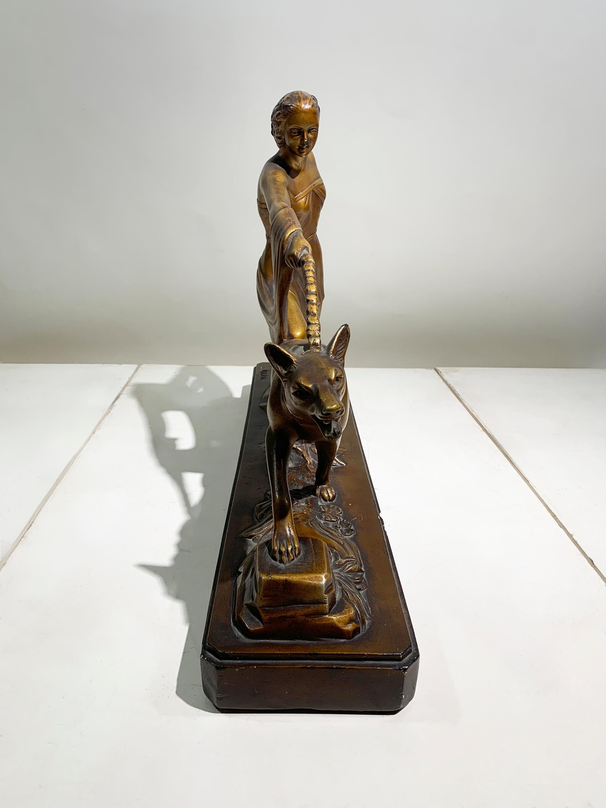 Italiano Scultura patinata Art Deco 