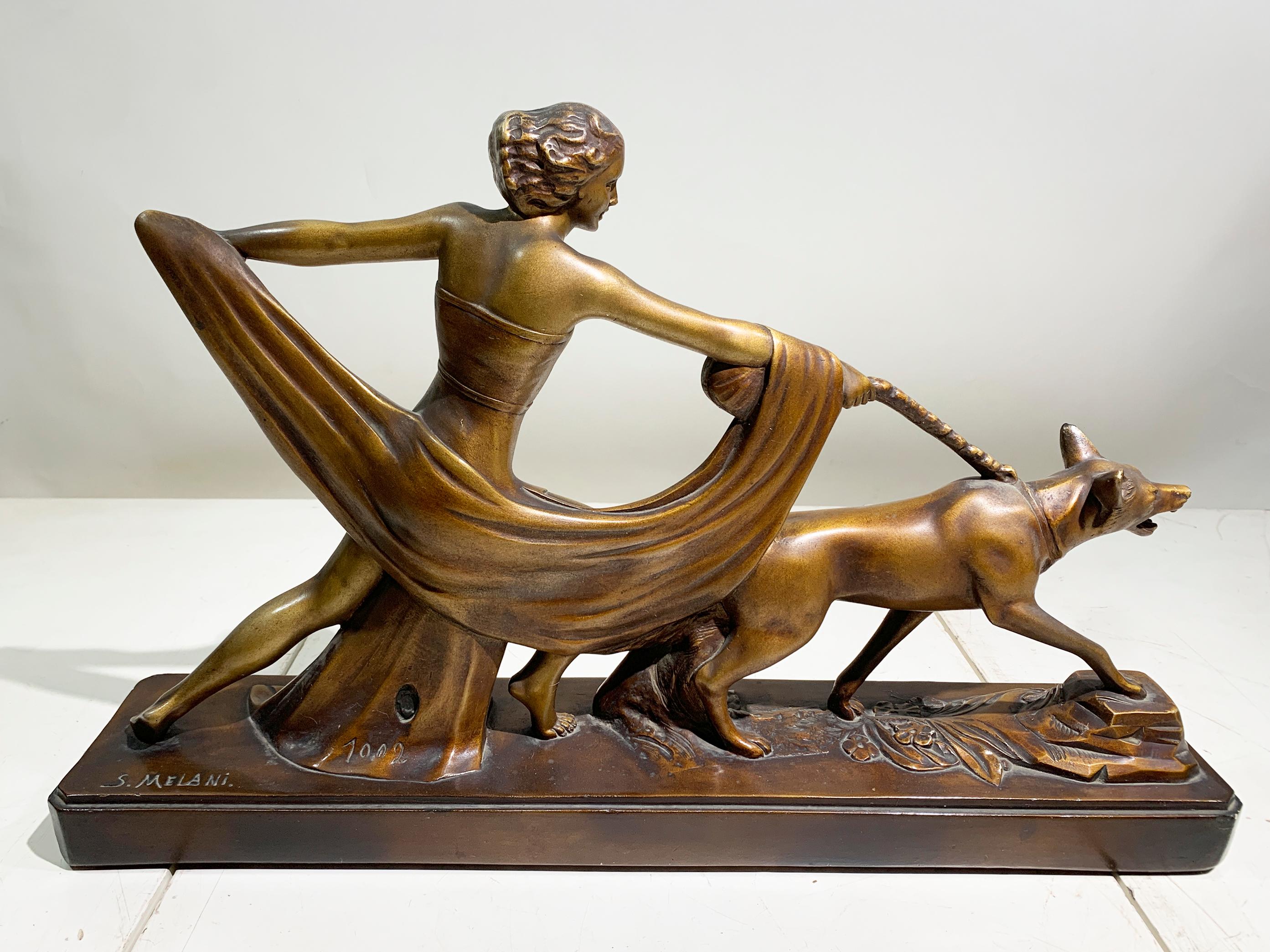 Patinato Scultura patinata Art Deco 