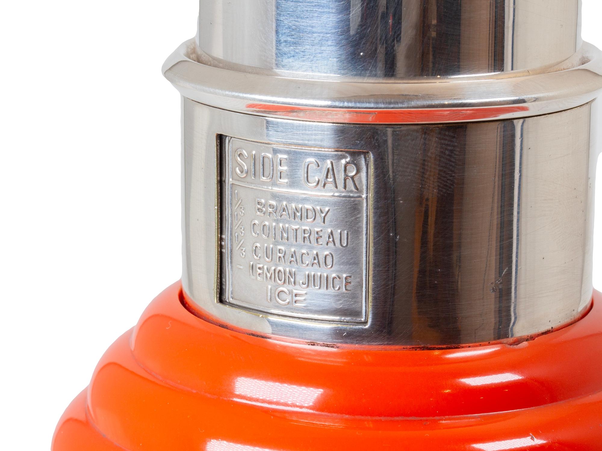 Art Deco The Master Incolor Orange Cocktail Shaker For Sale 5